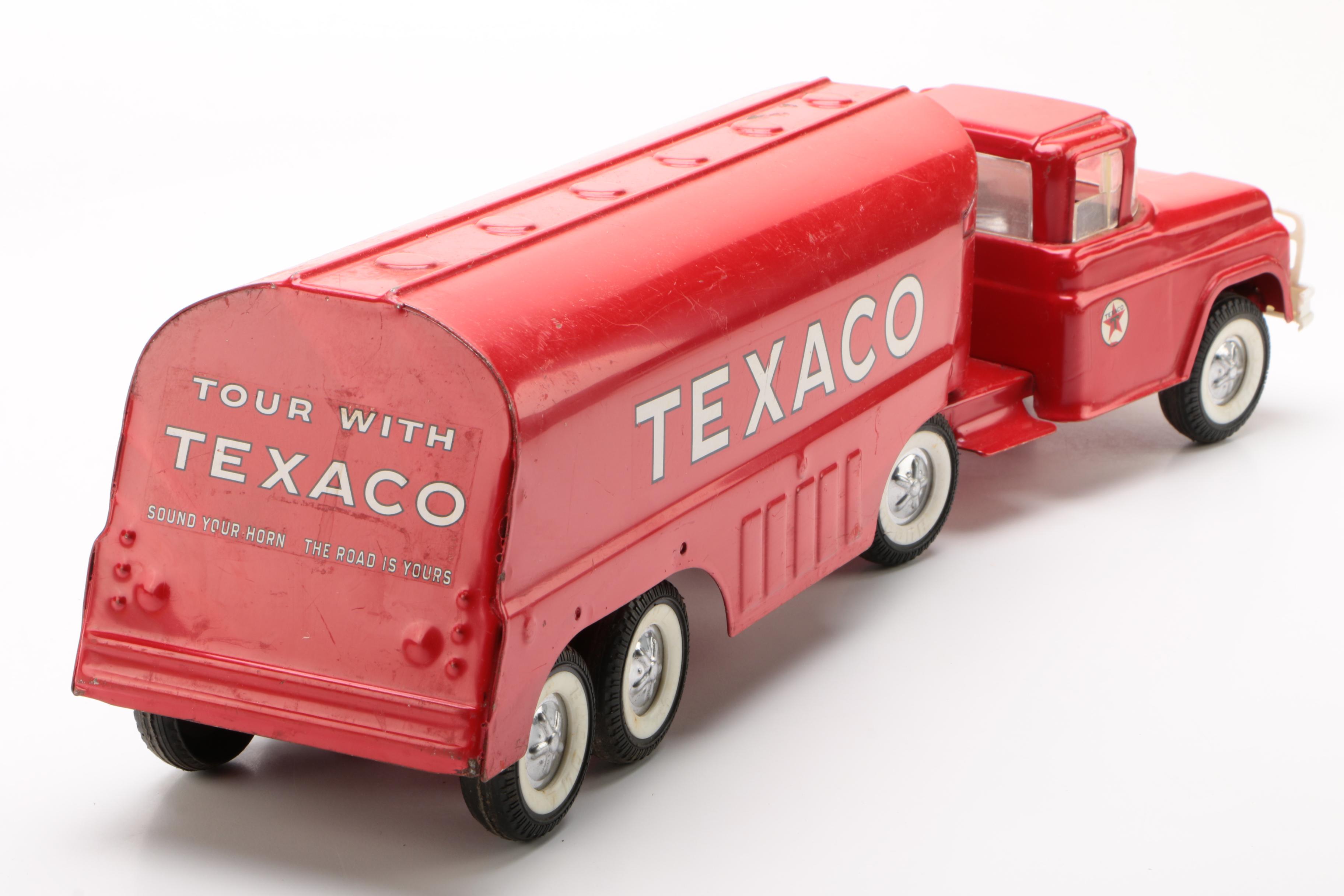 Buddy L Pressed Steel Texaco Oil Semi Truck with Trailer, Early 1960s