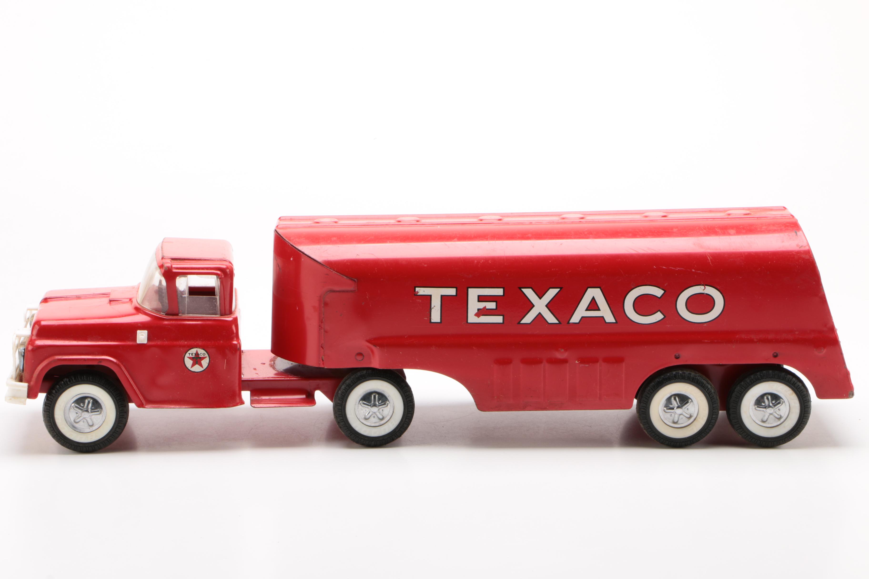 Buddy L Pressed Steel Texaco Oil Semi Truck with Trailer, Early 1960s