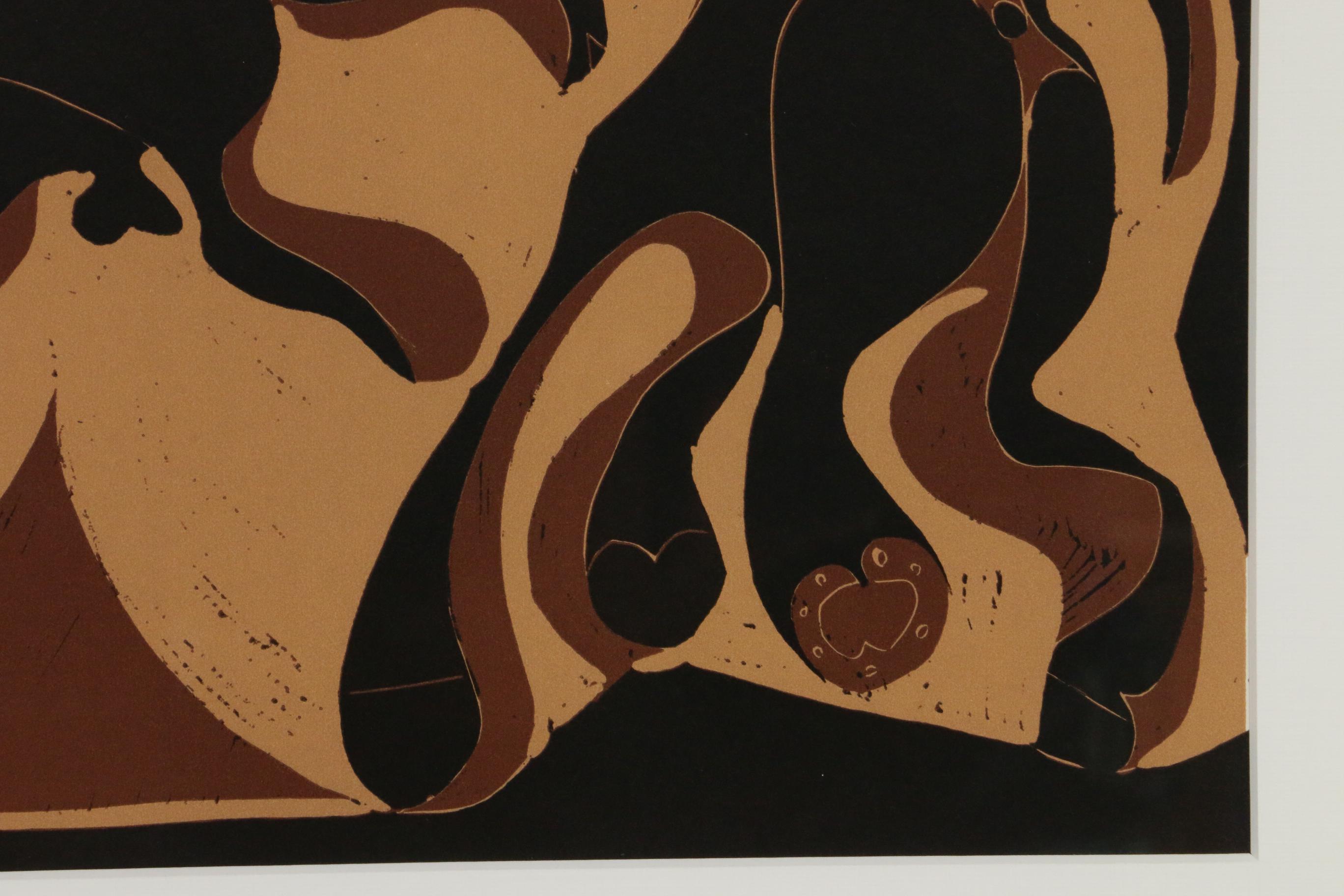 Pablo Picasso Linoleum Cut "Picador and Fleeing Bull", 1962