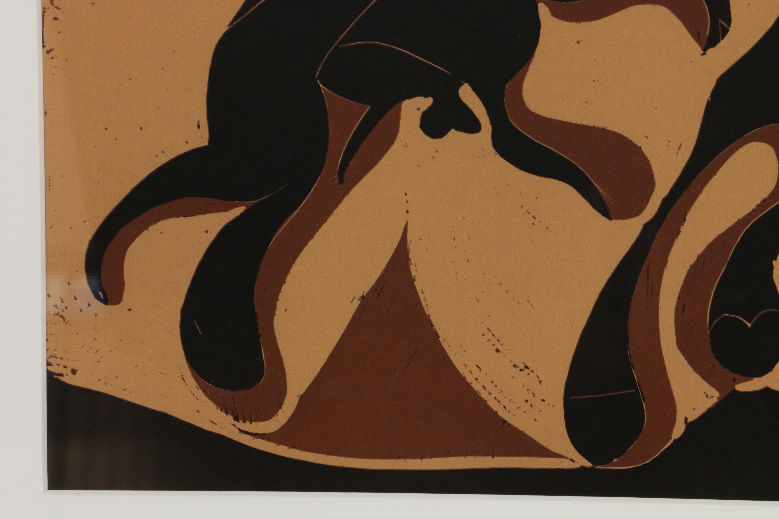 Pablo Picasso Linoleum Cut "Picador and Fleeing Bull", 1962