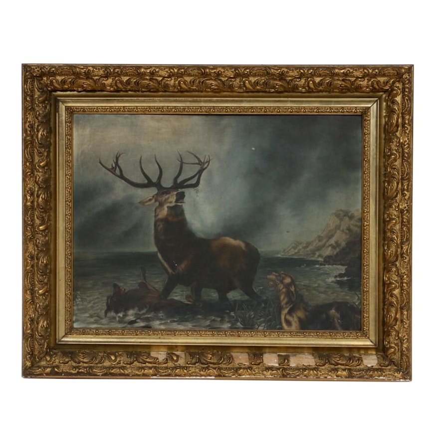 19th Century Wildlife Oil Painting