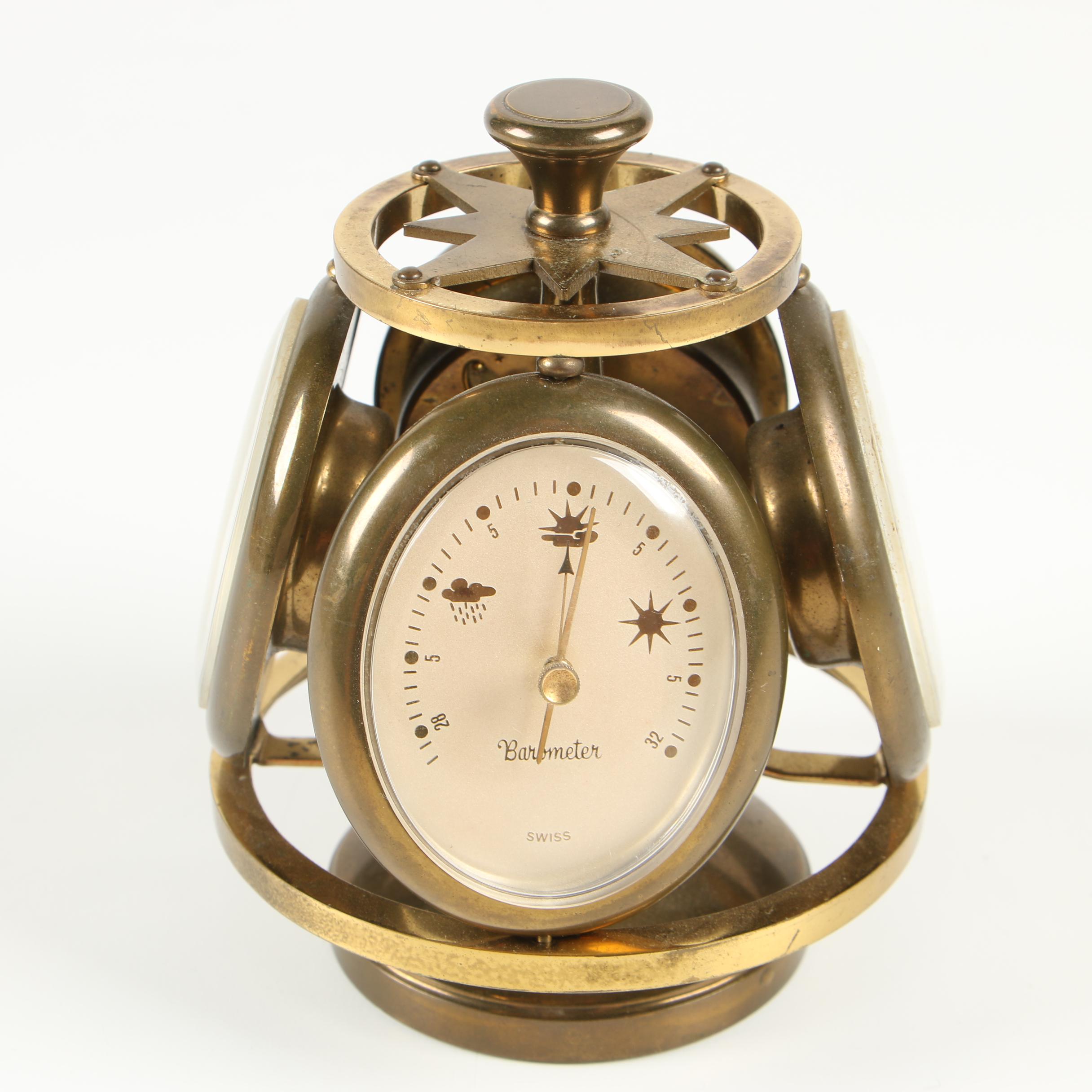 Swiss Remembrance Compendium Desk Clock, Mid-Century