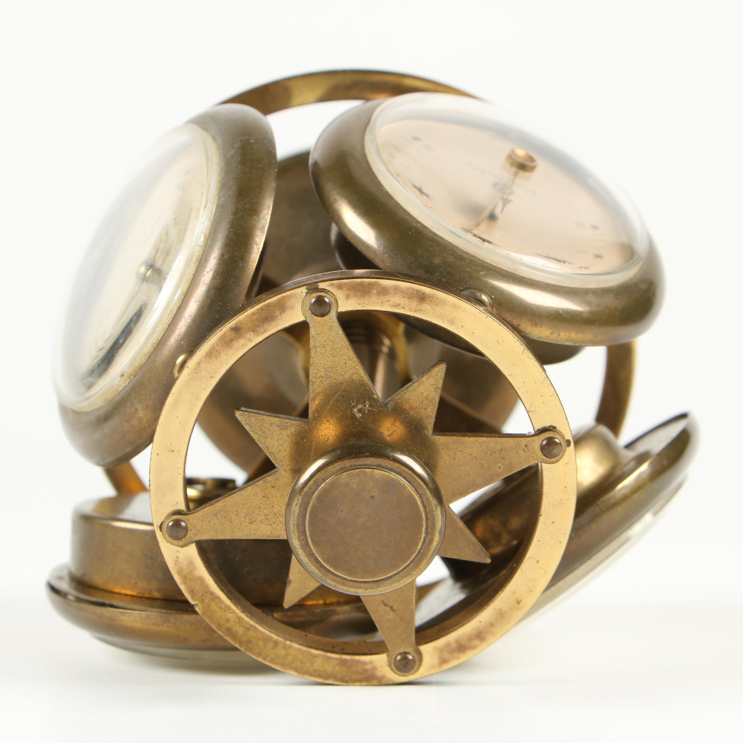 Swiss Remembrance Compendium Desk Clock, Mid-Century