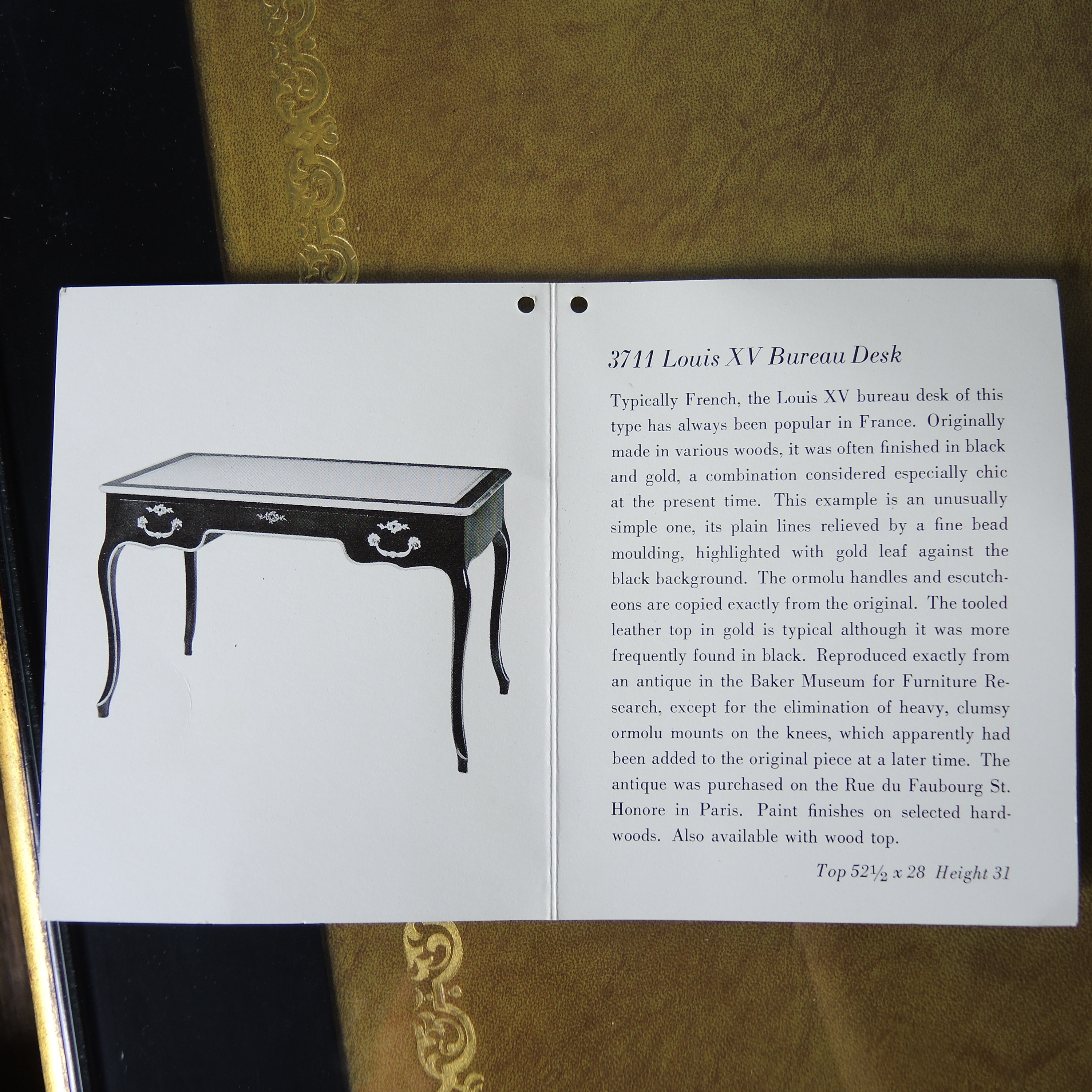 Baker Museum Reproduction Louis XV Bureau  Desk and Chair