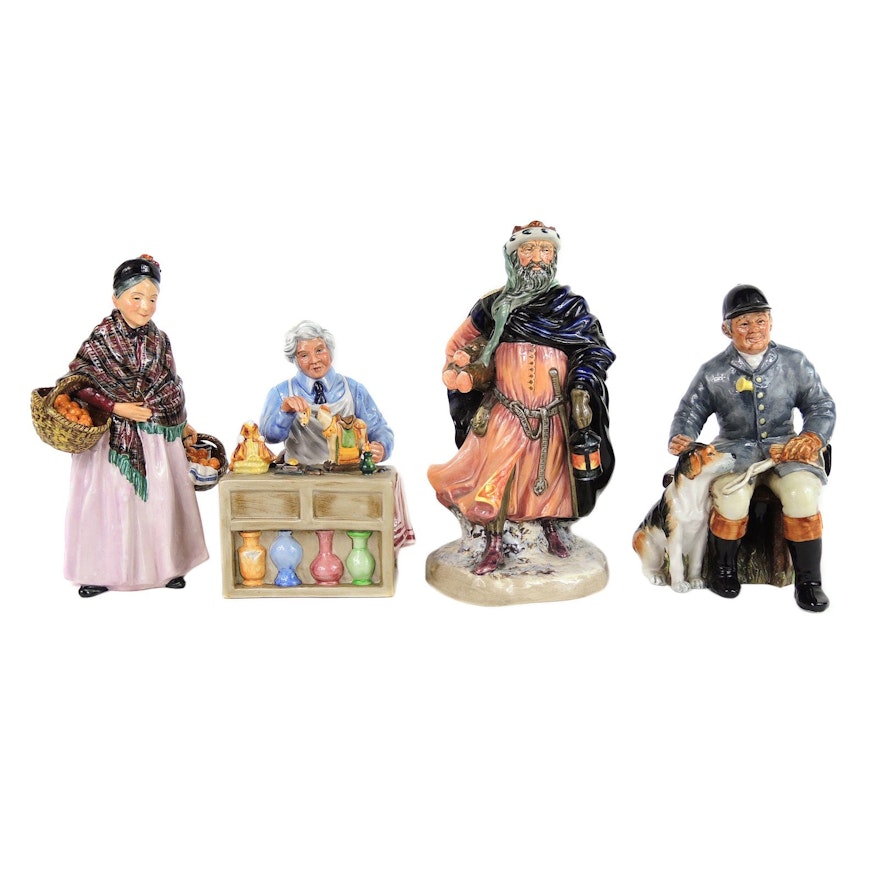 Royal Doulton "The China Repairer", "The Orange Lady", Porcelain Figurines