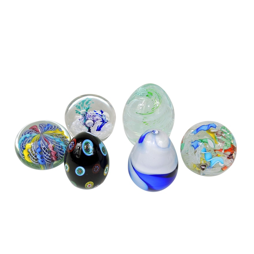 Murano and Other Art Glass Paperweights, Mid to Late 20th Century