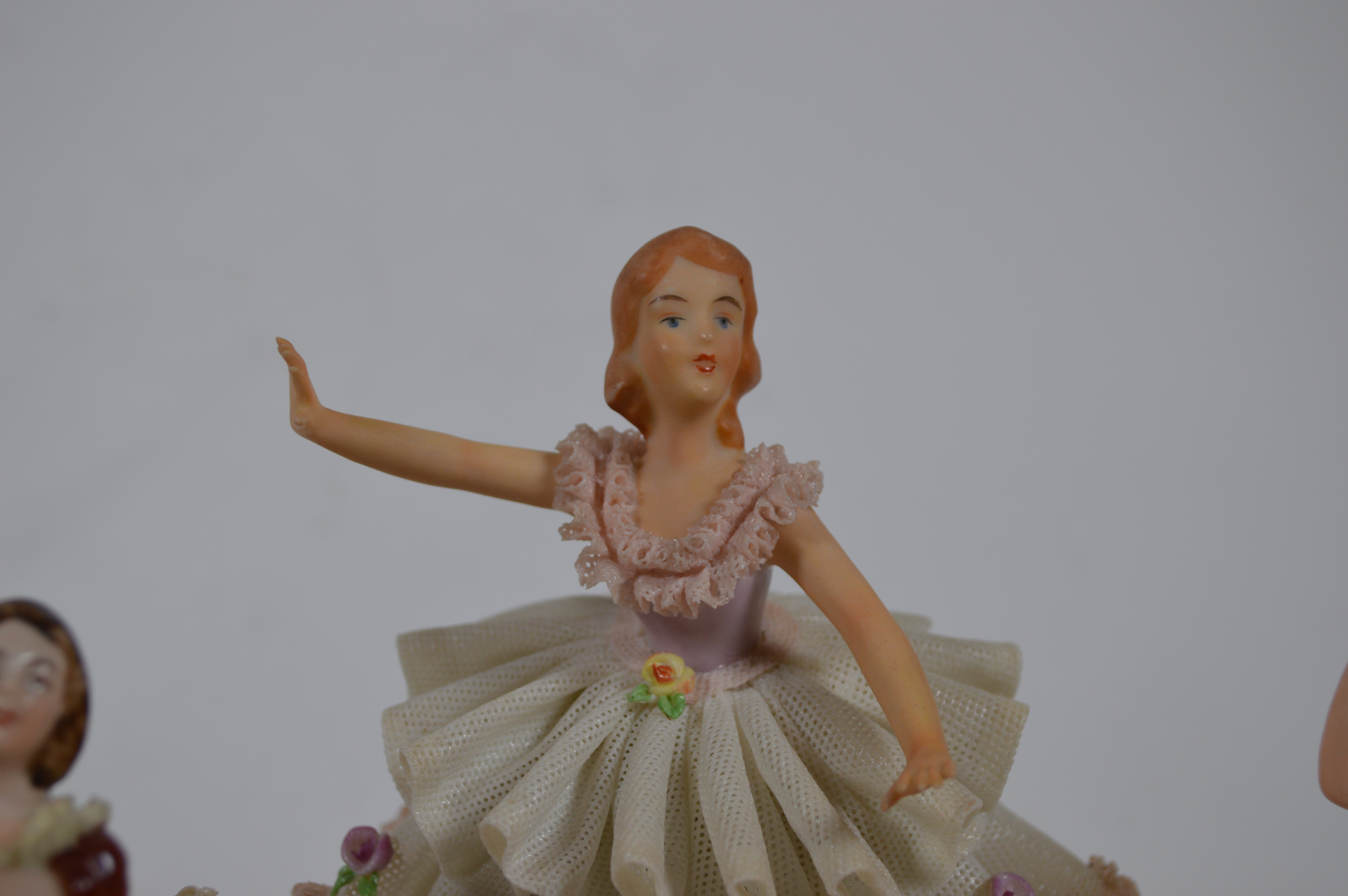 Dresden Lace Ballerina Figurines, Mid 20th Century