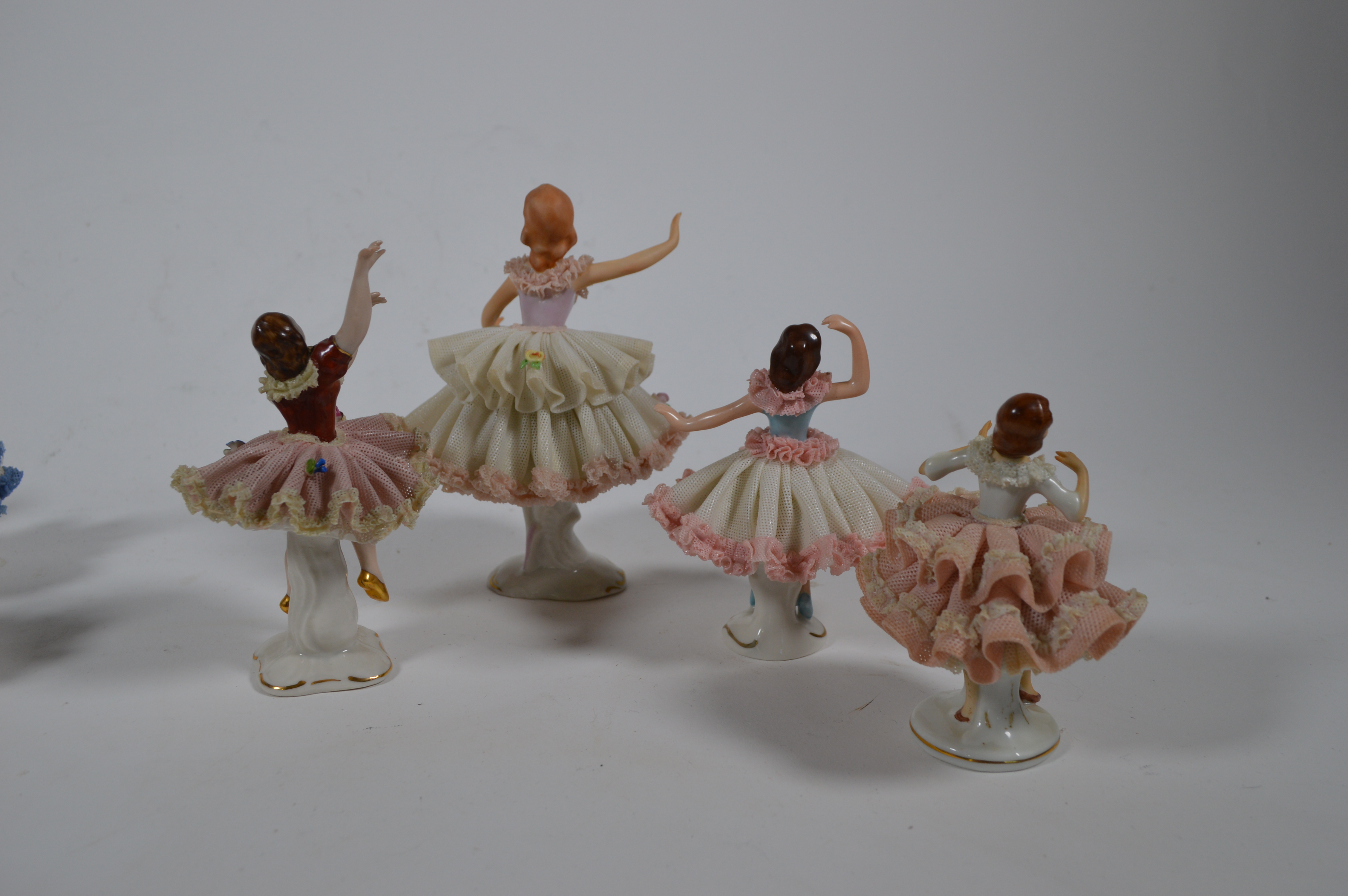 Dresden Lace Ballerina Figurines, Mid 20th Century