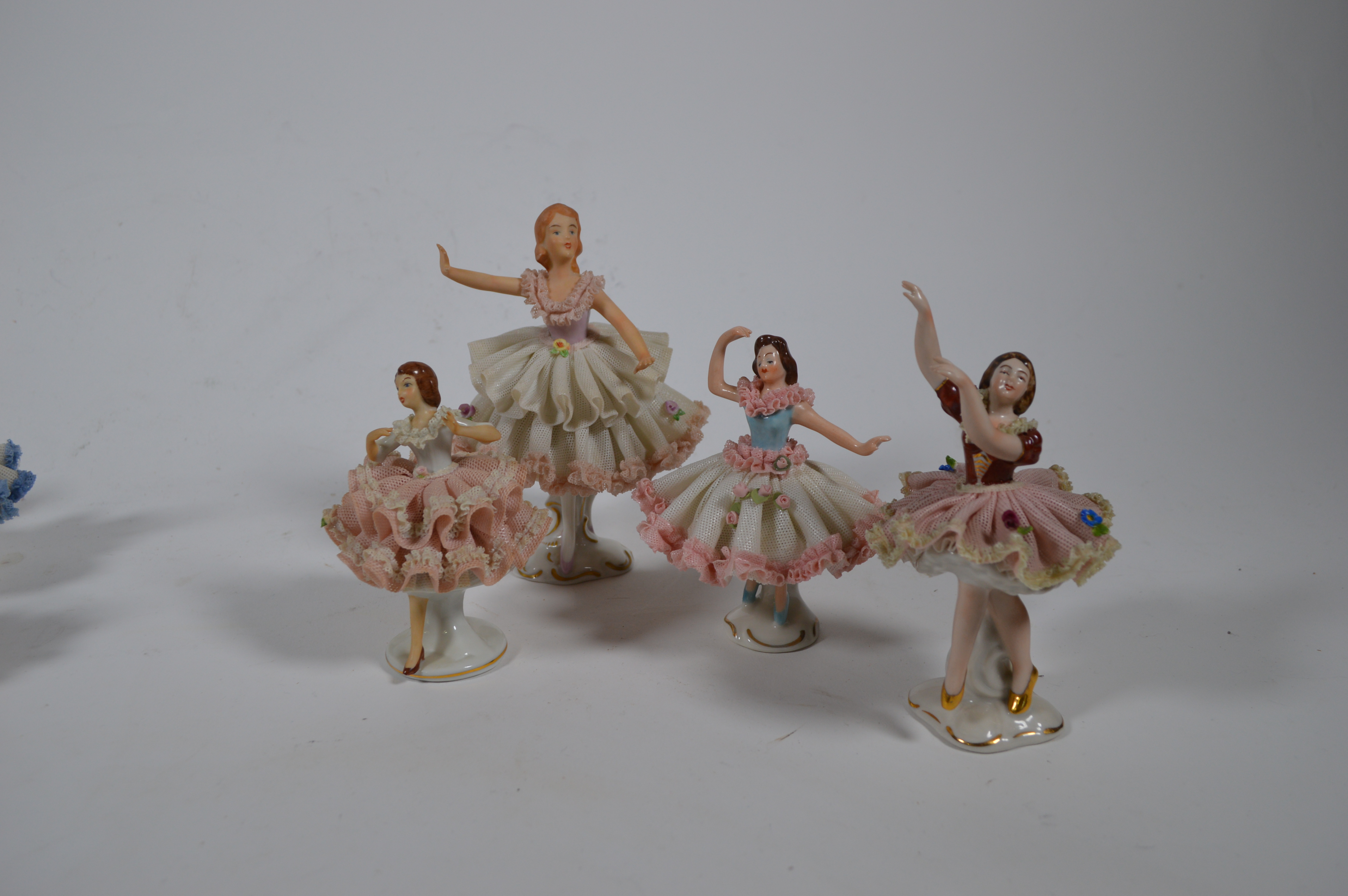 Dresden Lace Ballerina Figurines, Mid 20th Century