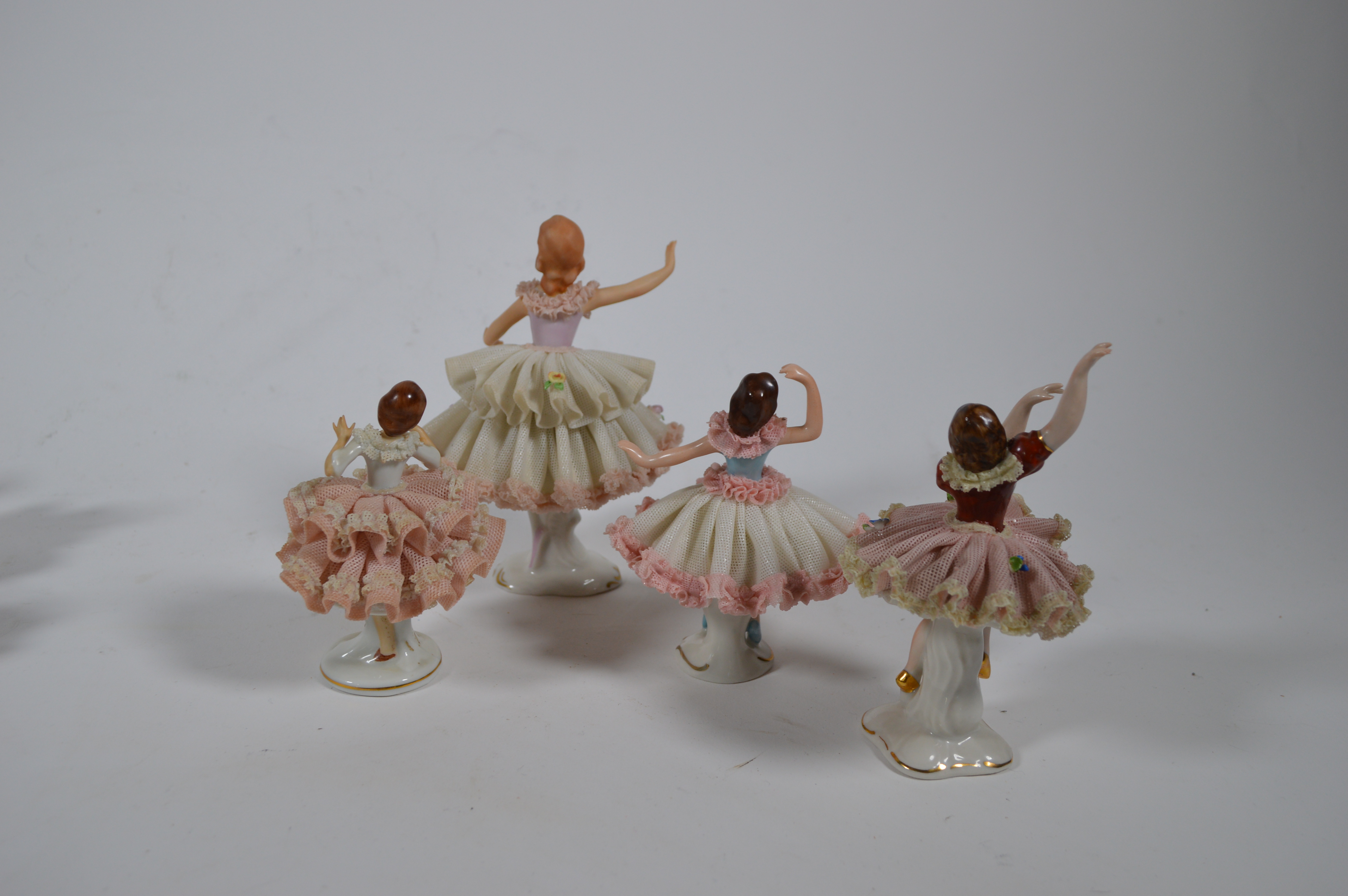 Dresden Lace Ballerina Figurines, Mid 20th Century