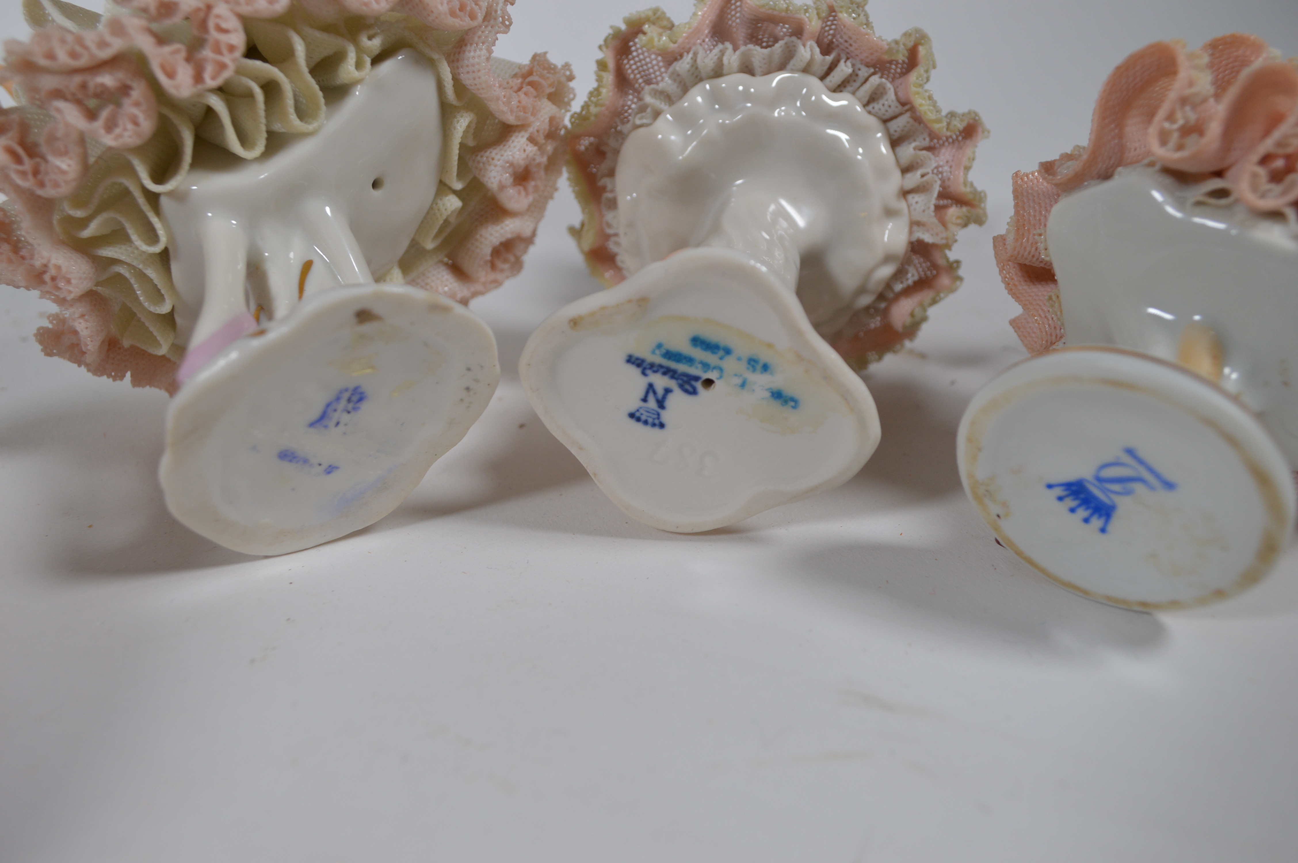 Dresden Lace Ballerina Figurines, Mid 20th Century