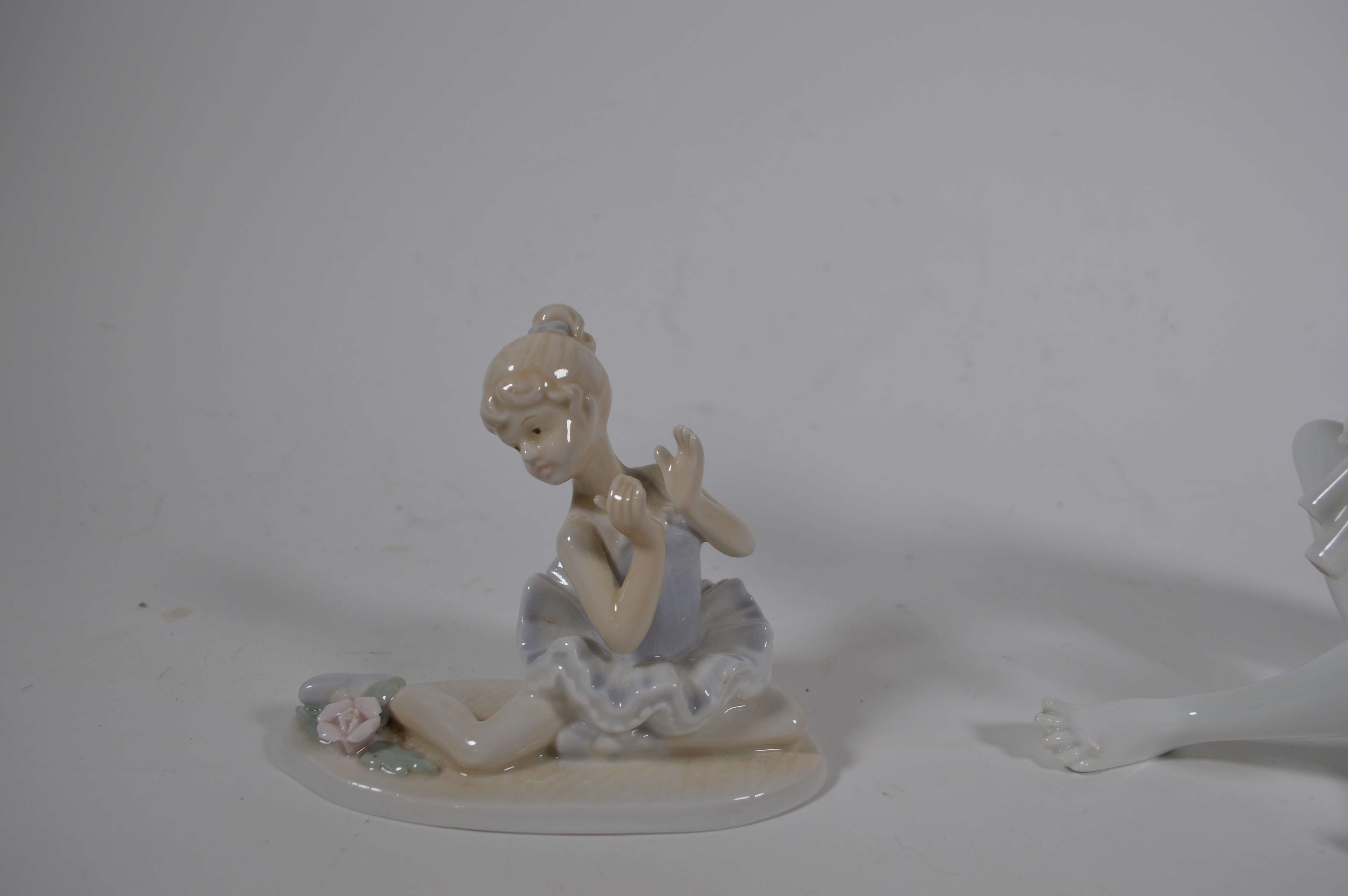 Kaiser Woman Flute Player Porcelain Figurine and Other Ballerina Figurine