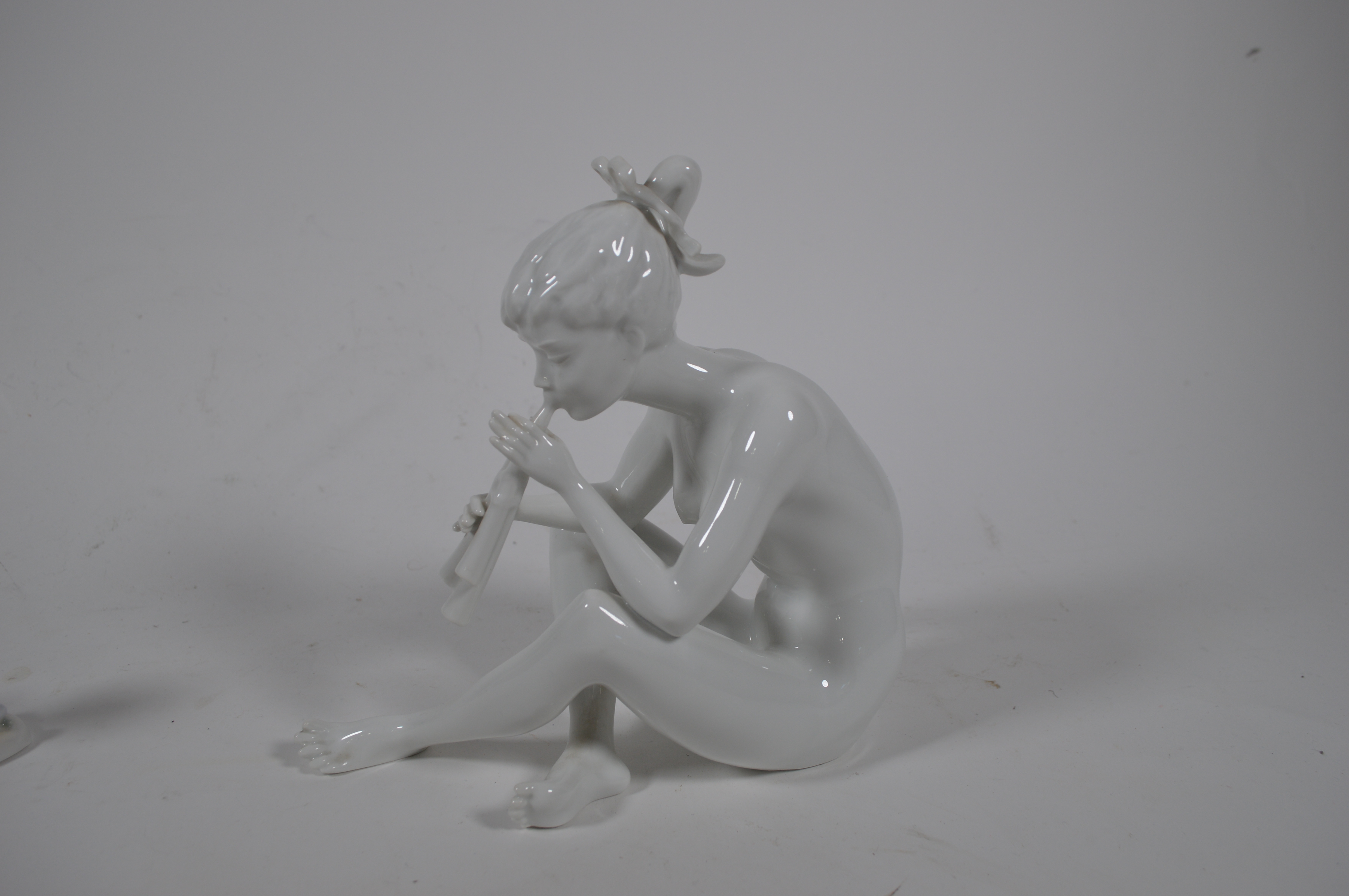 Kaiser Woman Flute Player Porcelain Figurine and Other Ballerina Figurine