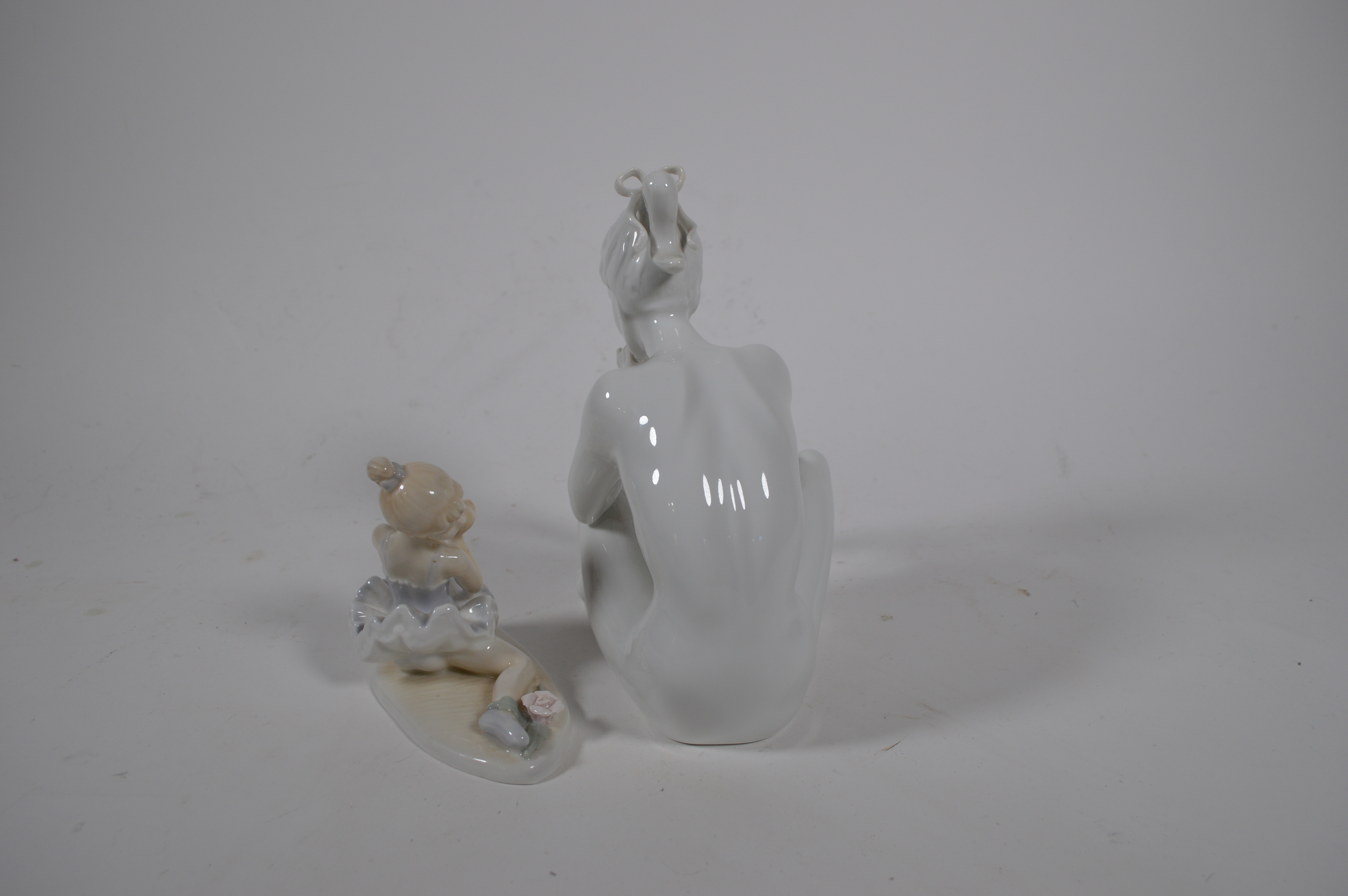 Kaiser Woman Flute Player Porcelain Figurine and Other Ballerina Figurine