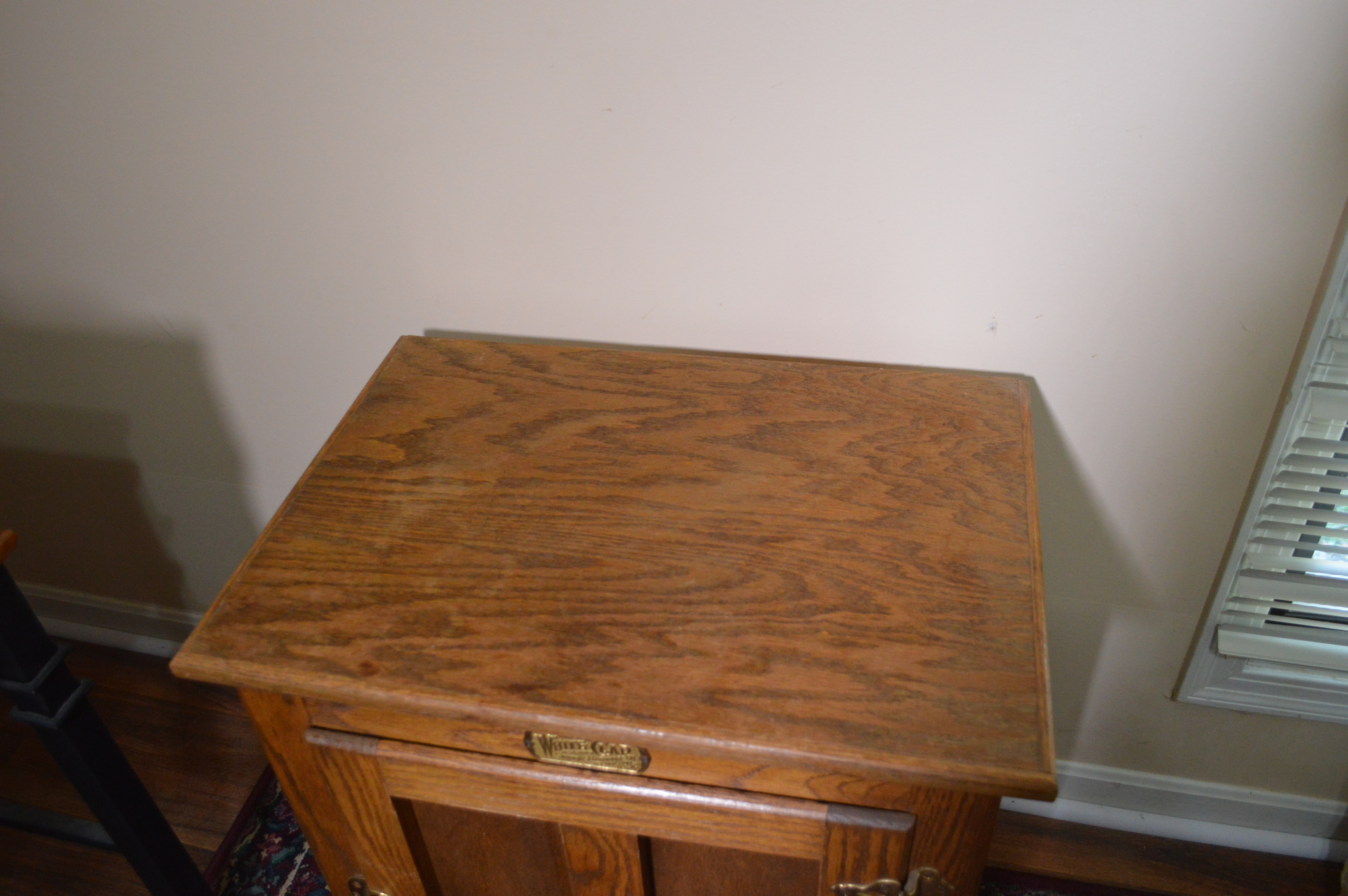 Reproduction White Clad Oak Ice Box Cabinet, Vintage