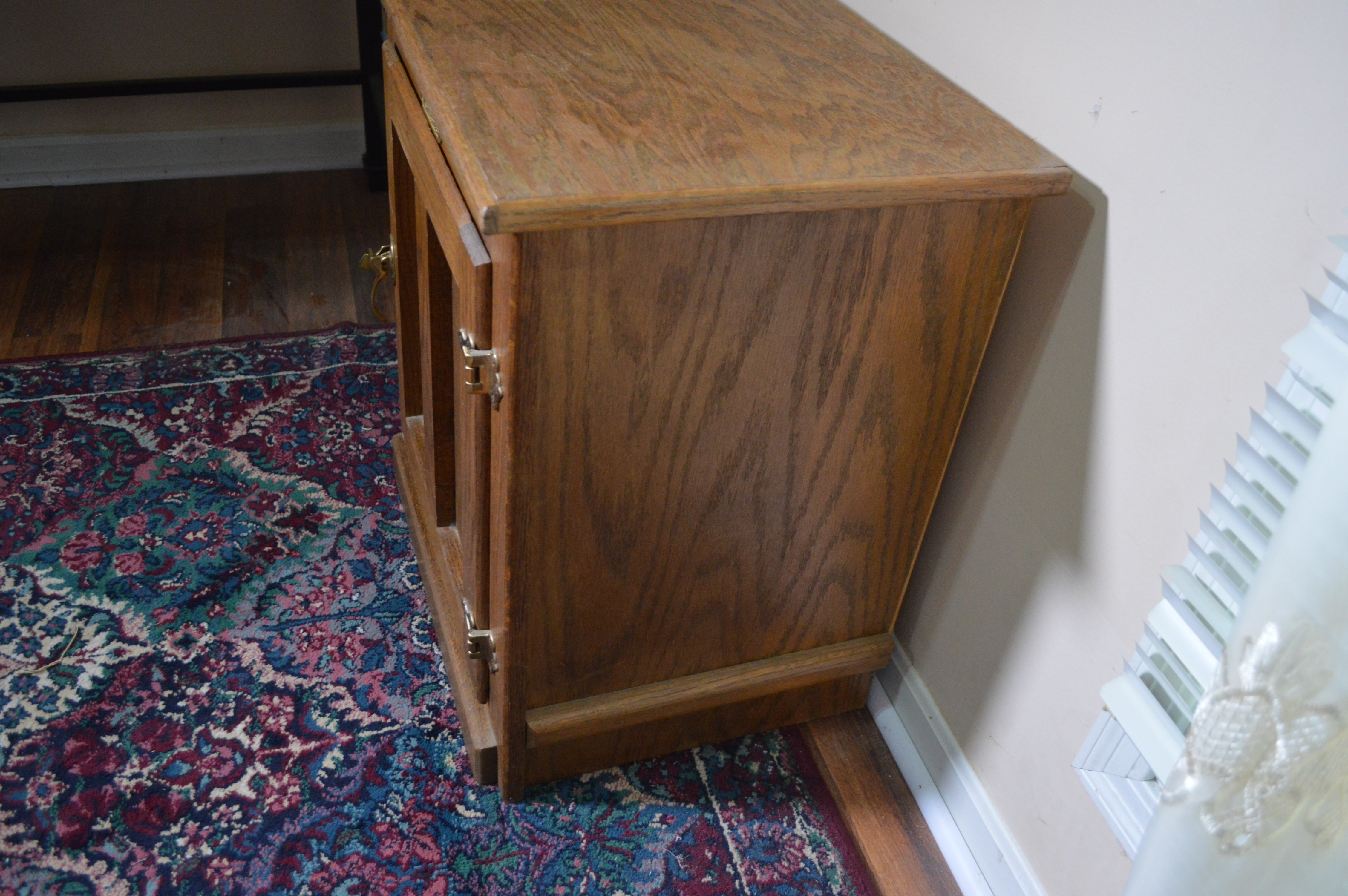 Reproduction White Clad Oak Ice Box Cabinet, Vintage