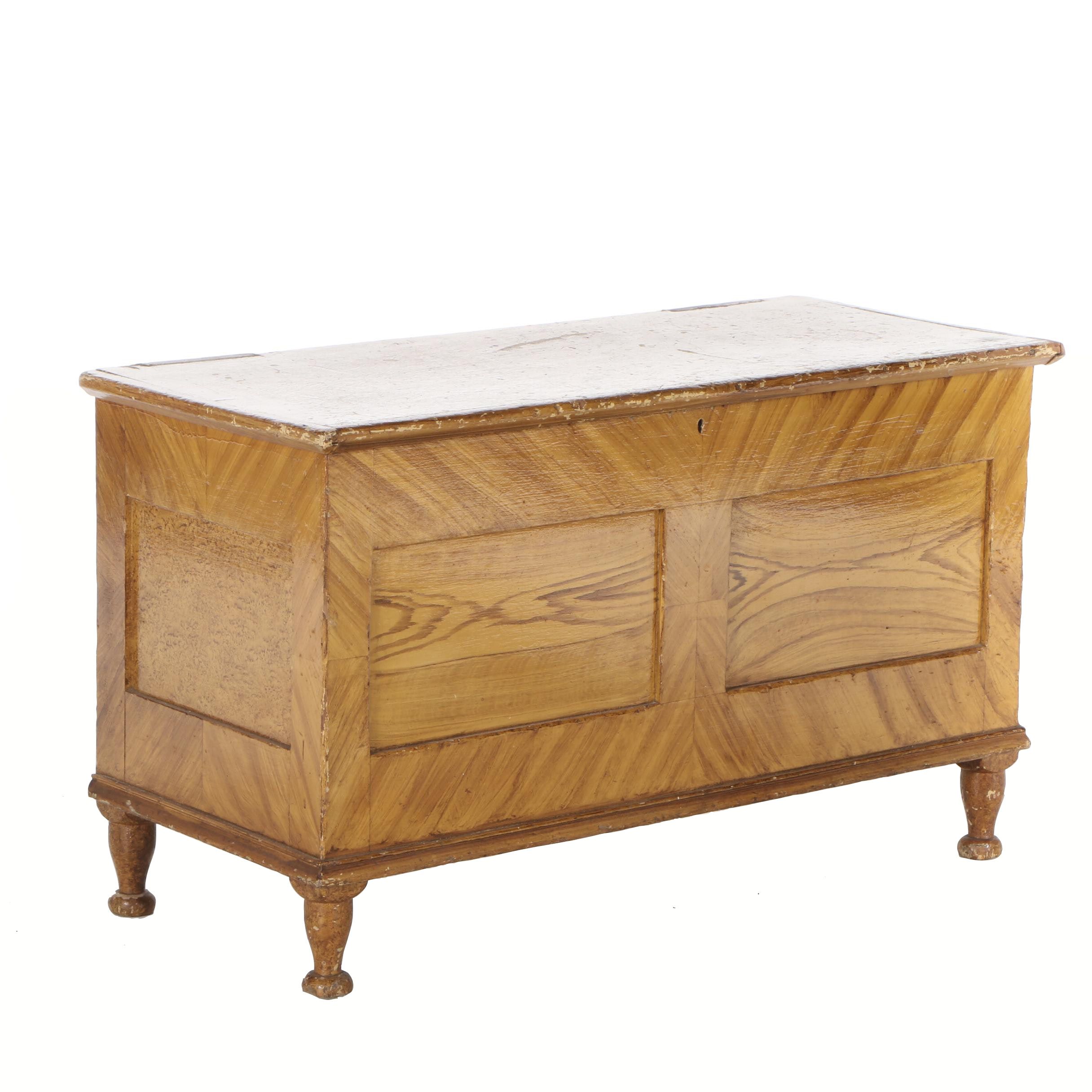 American Paint-Decorated Poplar Blanket Chest, Early to Mid 19th Century