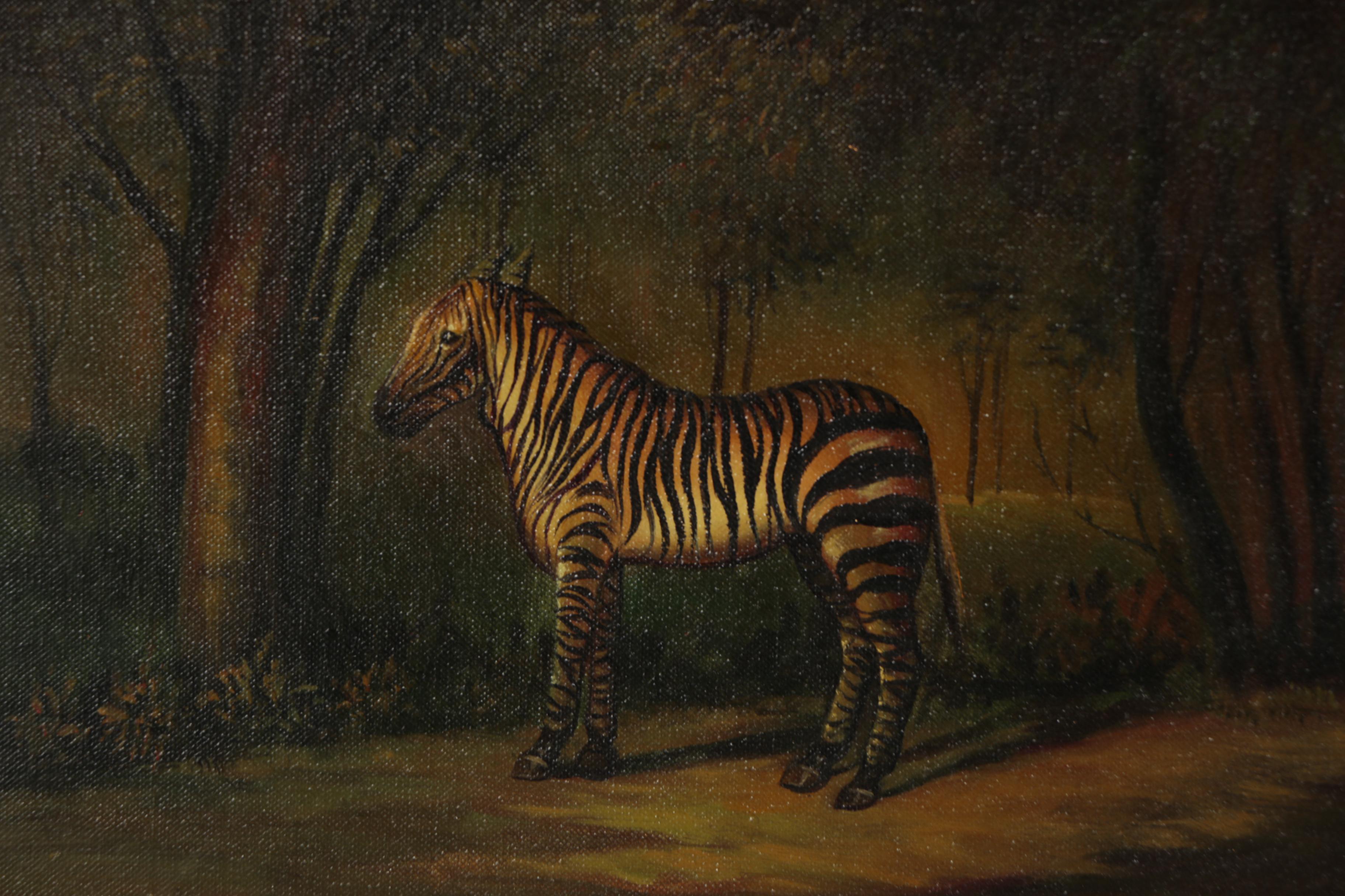 Oil Painting after George Stubbs "Zebra"