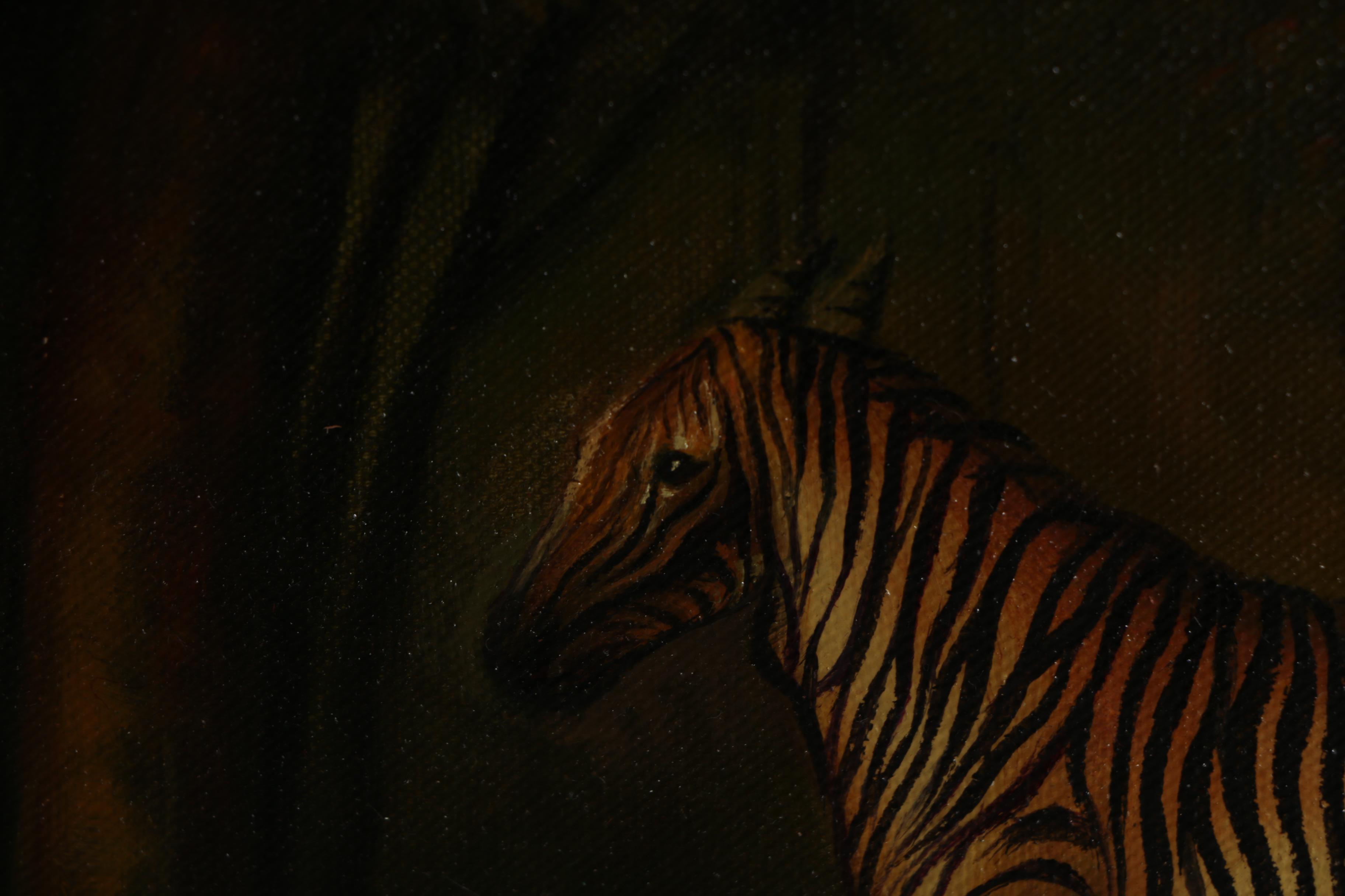Oil Painting after George Stubbs "Zebra"