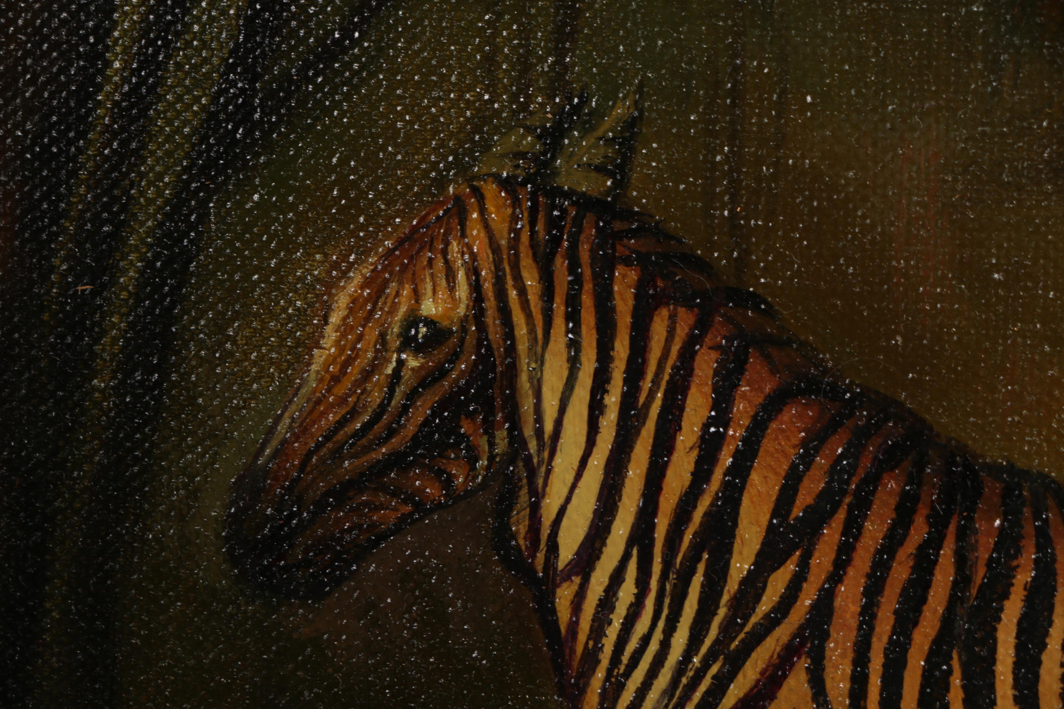 Oil Painting after George Stubbs "Zebra"