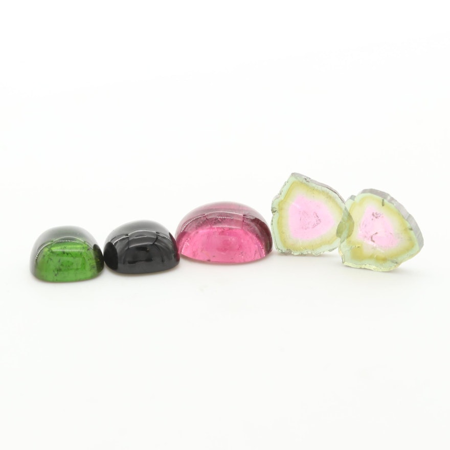 Loose 18.43 CTW Pink, Green and Watermelon Tourmaline Gemstones