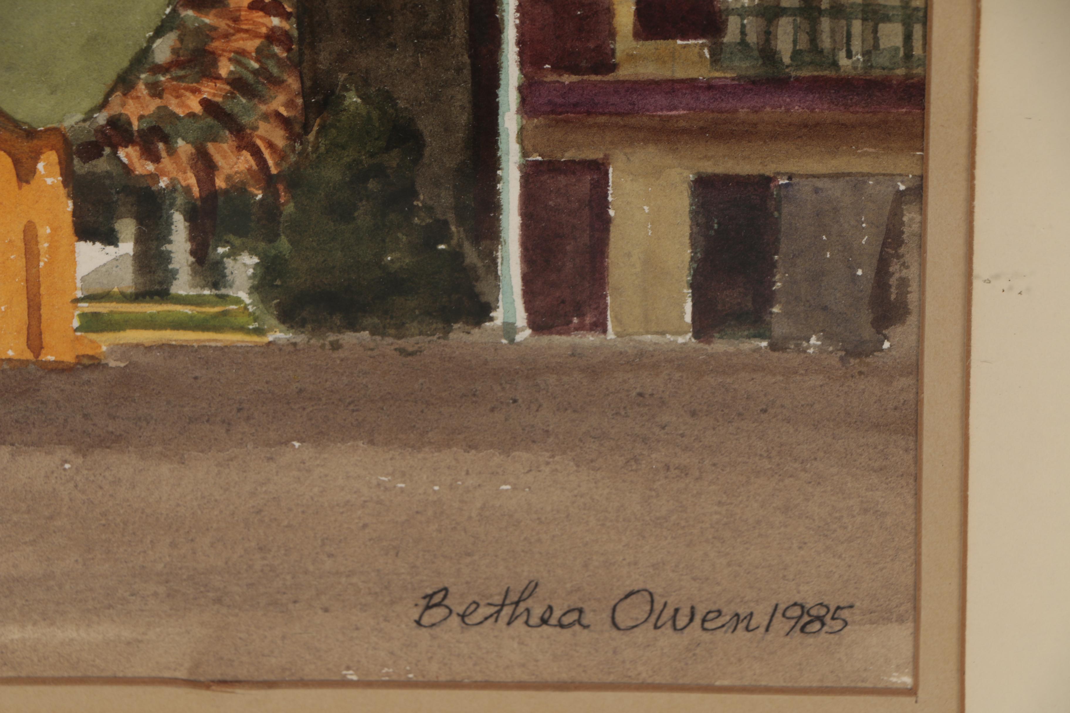 Bethea Owen Watercolor Painting, 1985