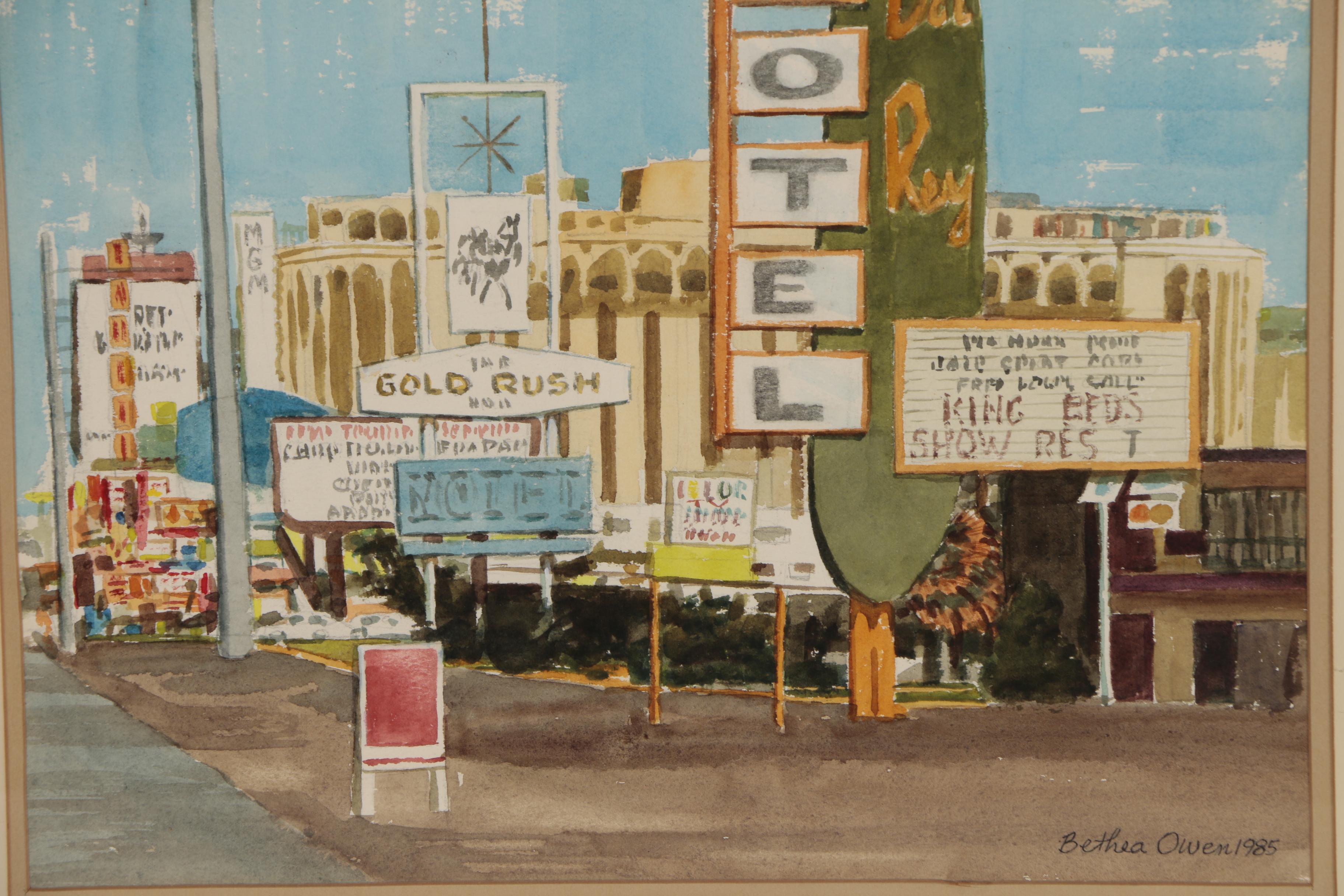 Bethea Owen Watercolor Painting, 1985