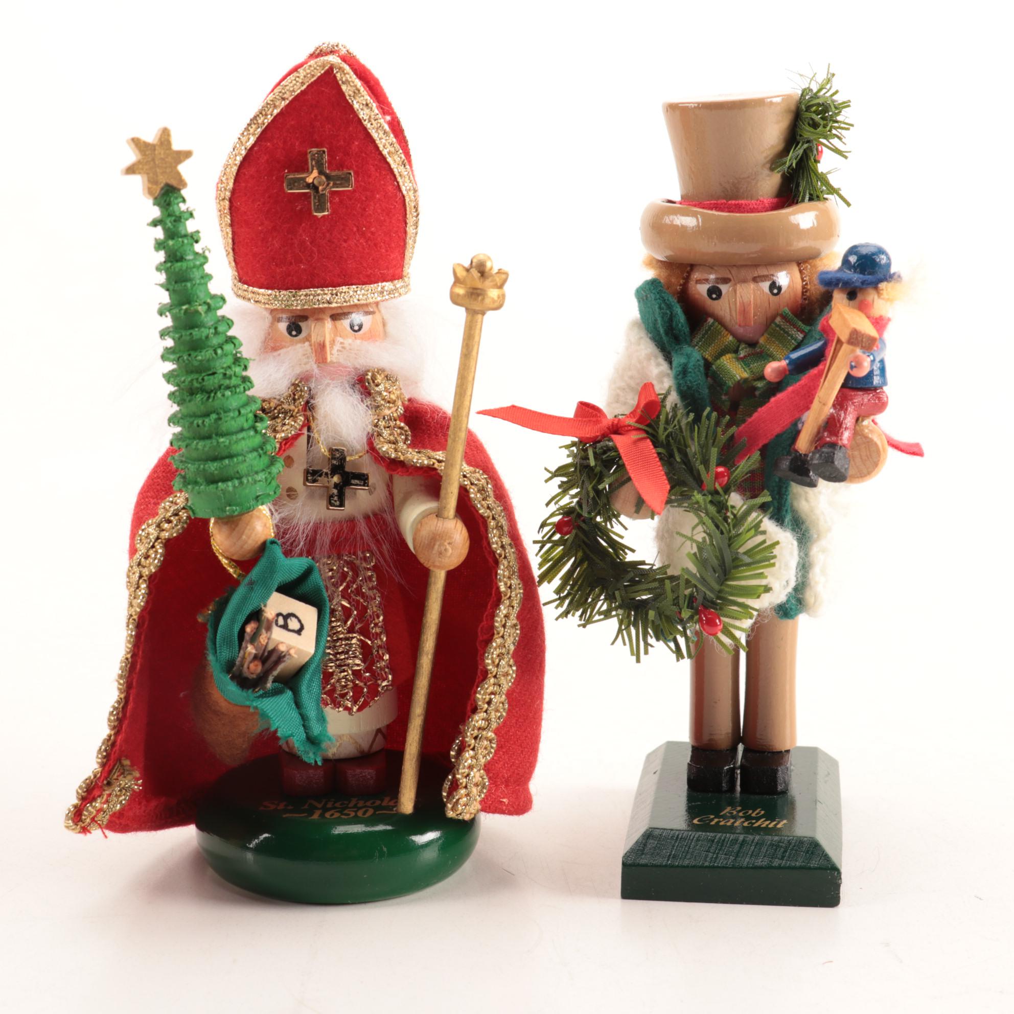 Steinbach Limited Edition "Bob Cratchit" and "St. Nicholas" Nutcrackers