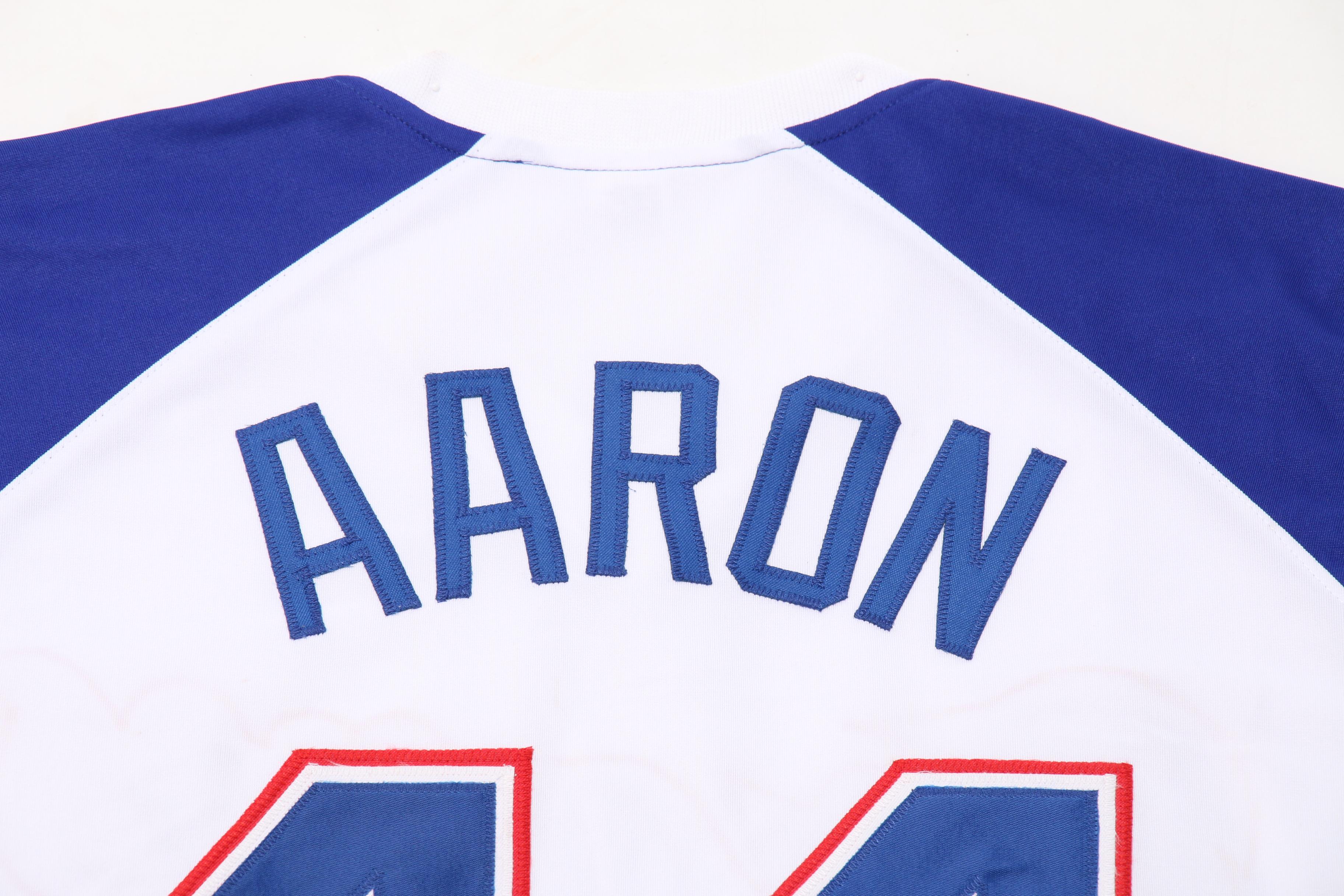 Hank Aaron Signed Atlanta Braves Replica 1974 Jersey  COA