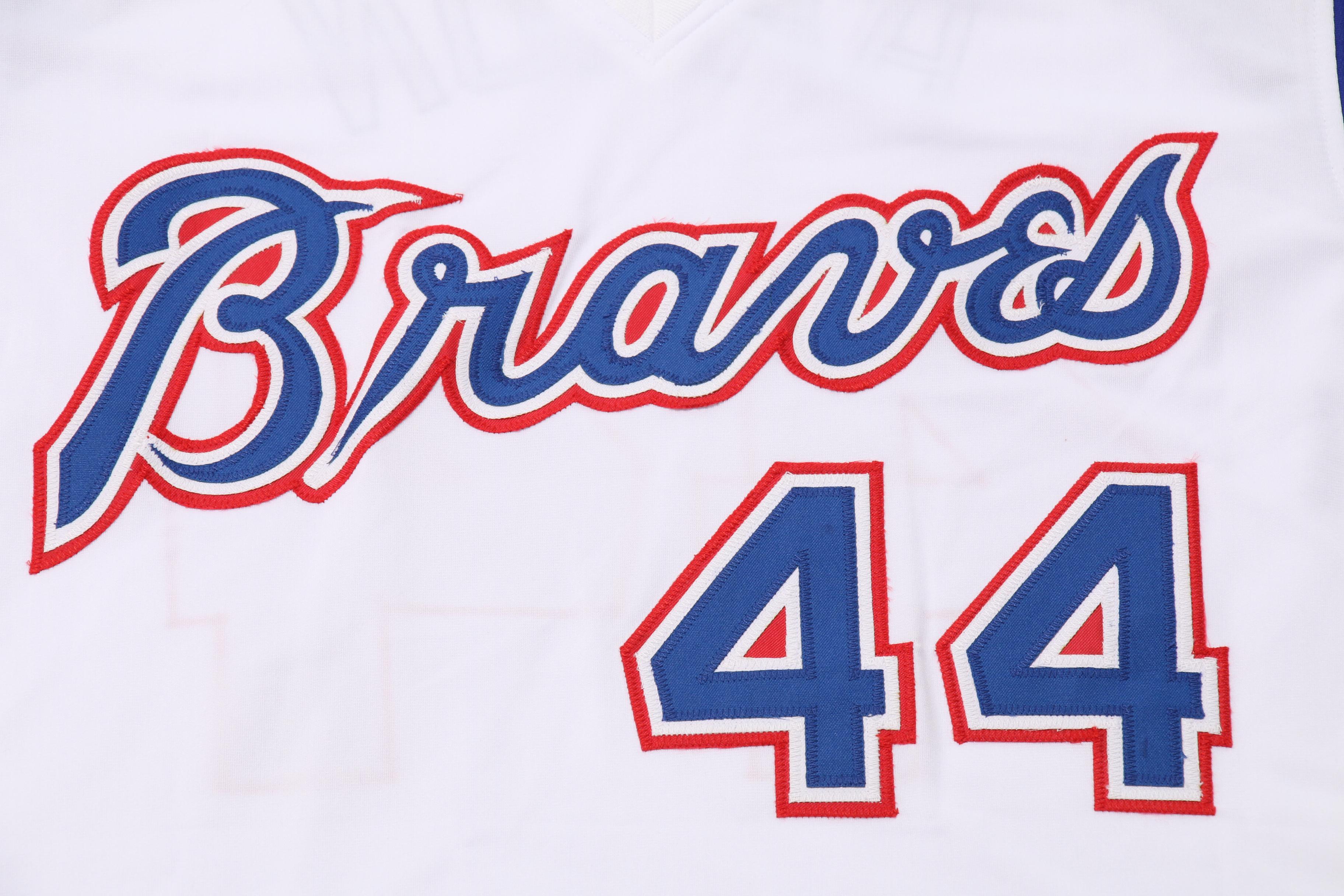 Hank Aaron Signed Atlanta Braves Replica 1974 Jersey  COA