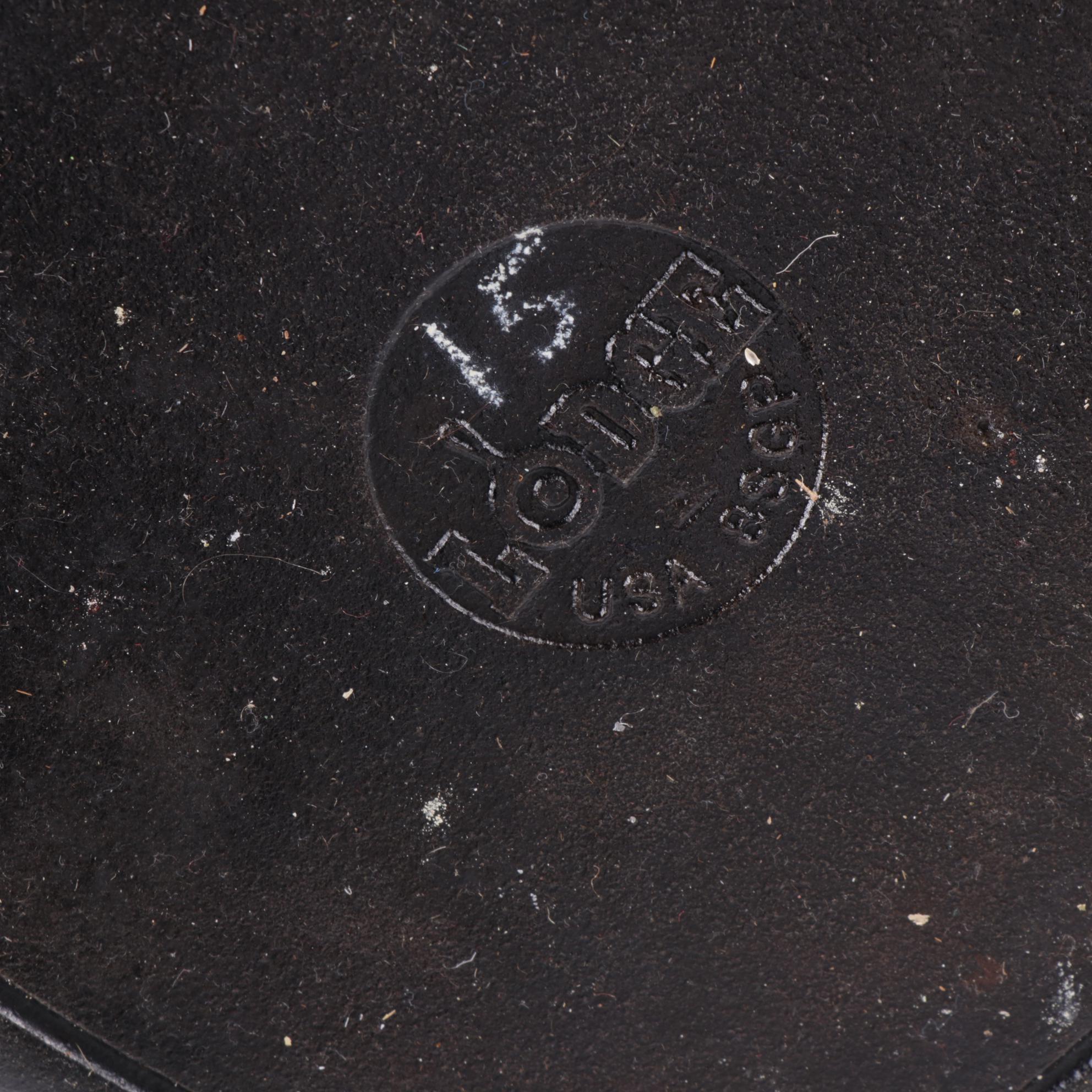 Wagner Ware Cast Iron Skillets and Lodge Square Skillet, Mid-Century