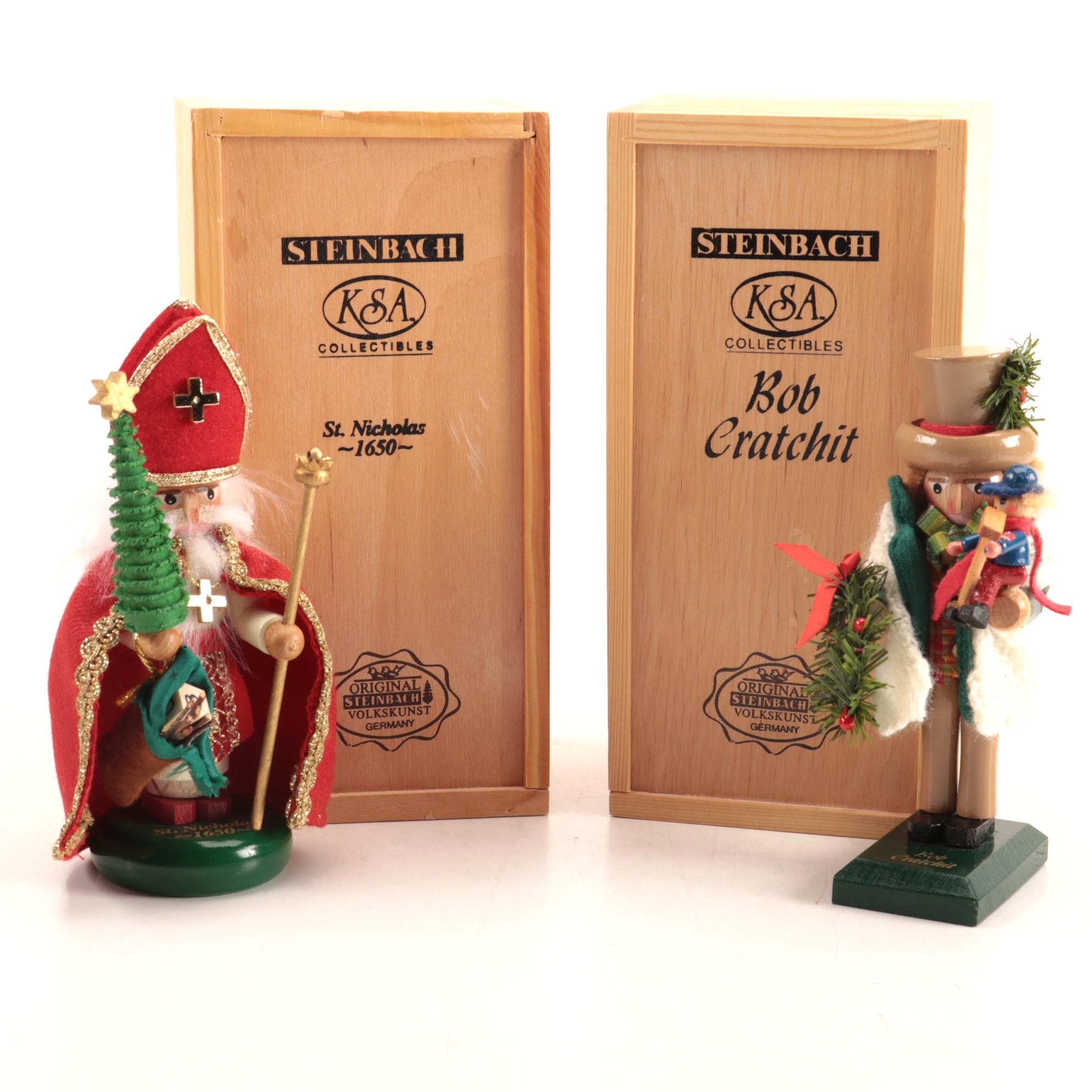 Steinbach Limited Edition "Bob Cratchit" and "St. Nicholas" Nutcrackers