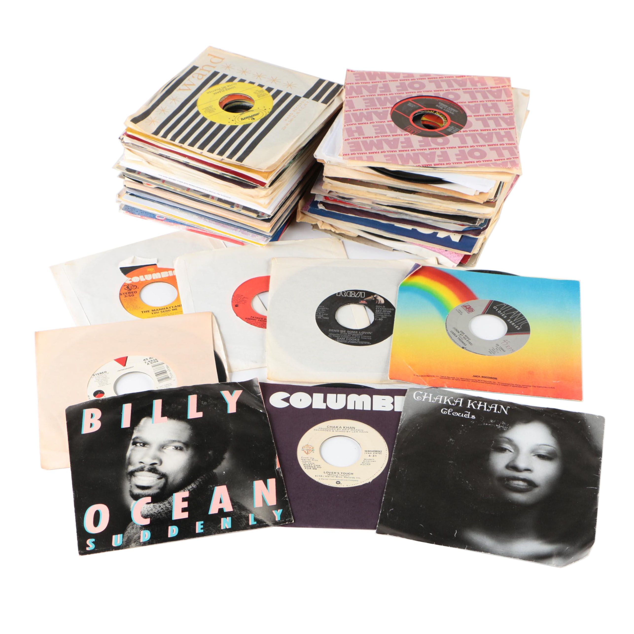 45 RPM Records Featuring Motown, R&B, Soul, and Pop Artists, Vintage