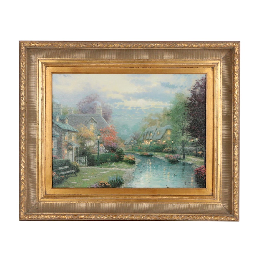 Thomas Kinkade Offset Lithograph "Lamplight Brook"