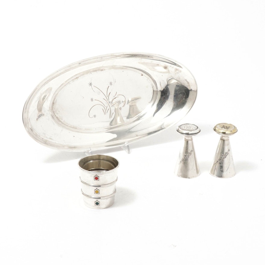 Gorham Sterling Silver "Celeste" Bread Tray and Other Tableware Accessories