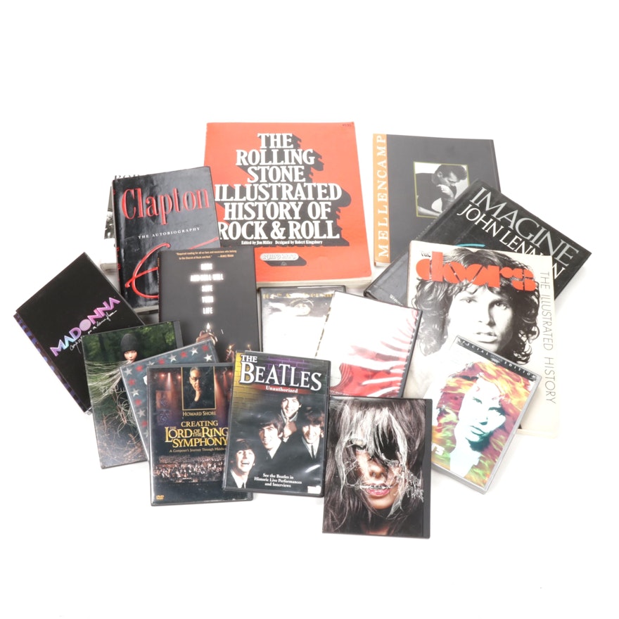 Music Books and DVD's Featuring The Rolling Stones, The Doors and More