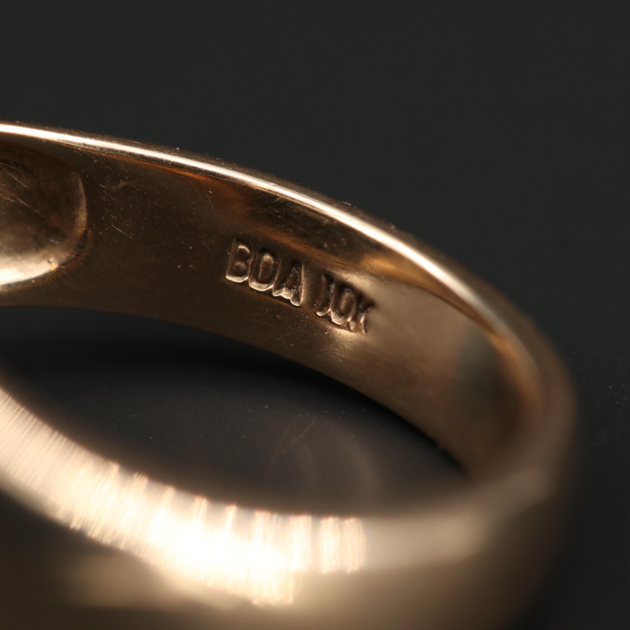 10K Yellow Gold Black Onyx Loyal Order of Moose Ring