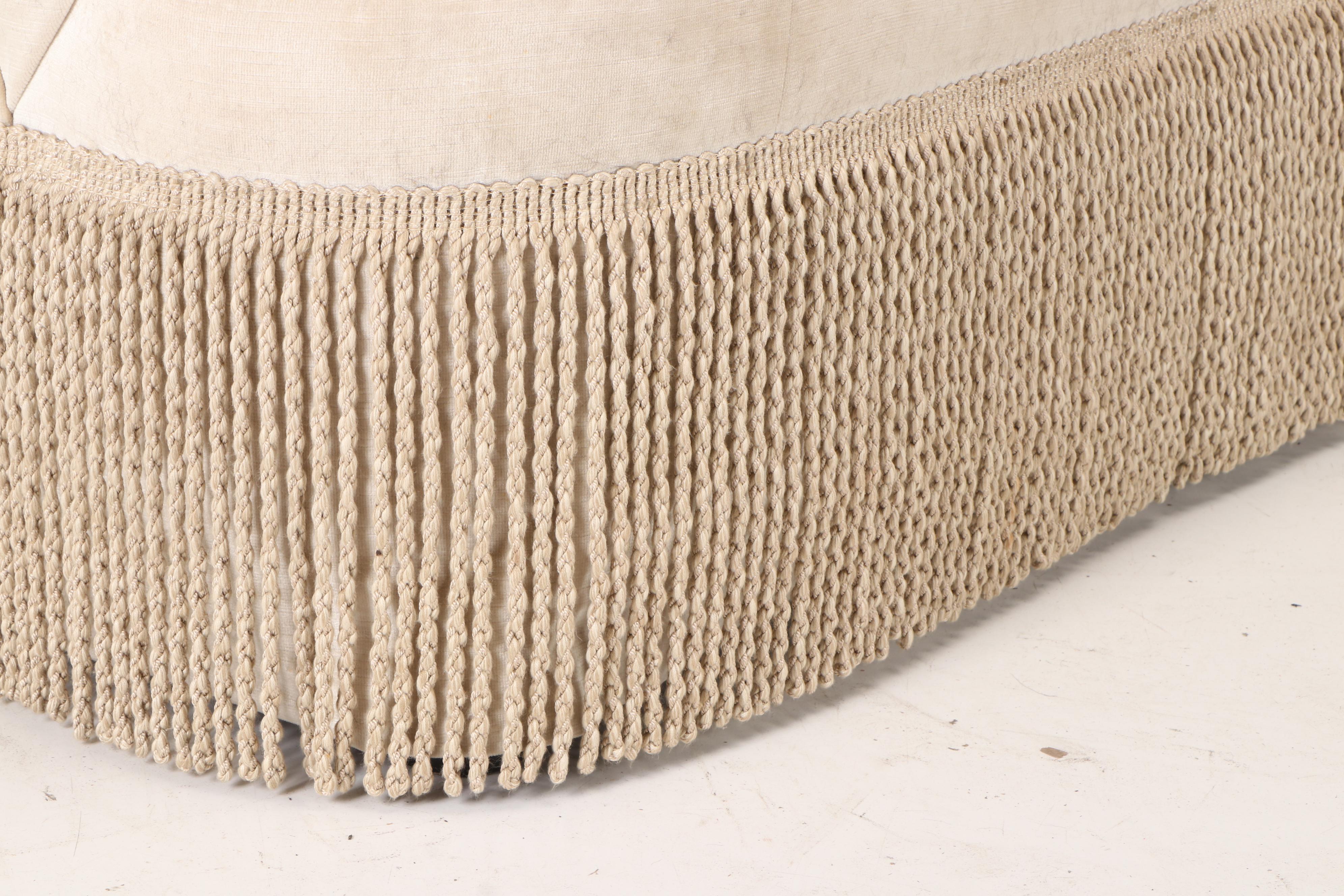 Thomasville Upholstered Fringe Skirted Love Seat, Contemporary