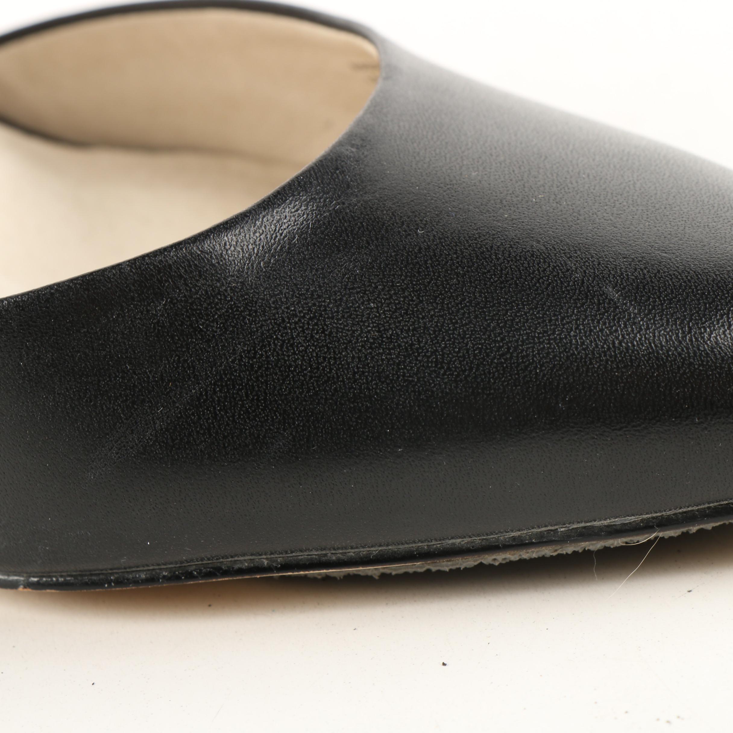 MICHAEL Michael Kors Python Print and Black Leather Cross Strap D'Orsay Heels