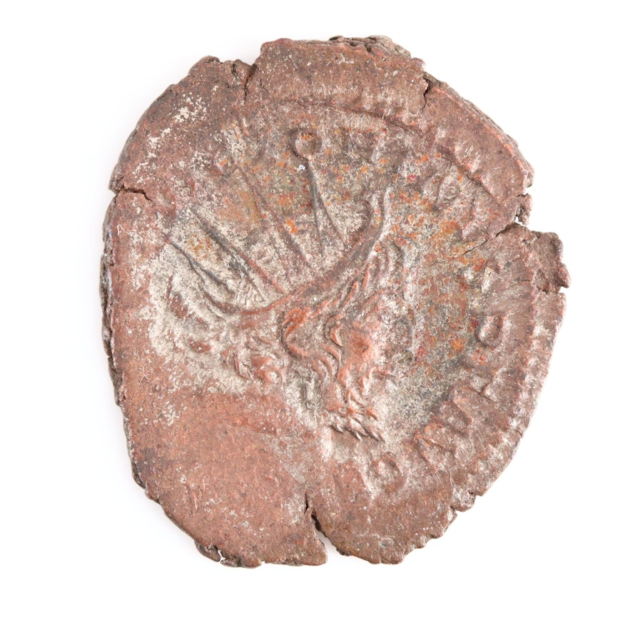 Ancient Roman Imperial AE Antoninianus Coin of Victorinus, ca. 268 A.D.