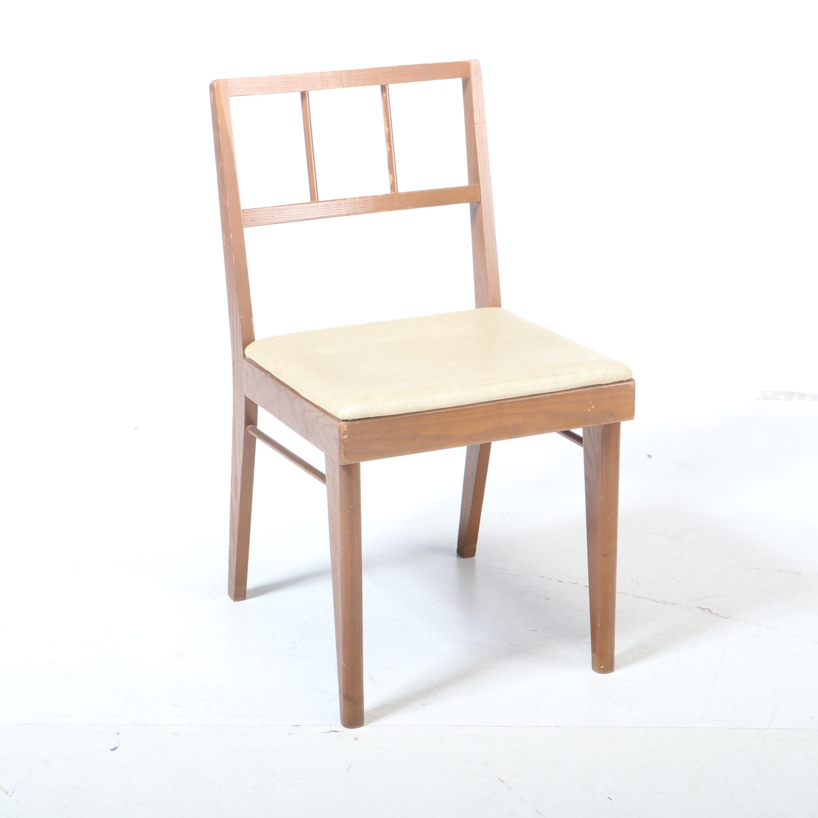 Mid Century Modern Walnut and Laminate Desk with Chair