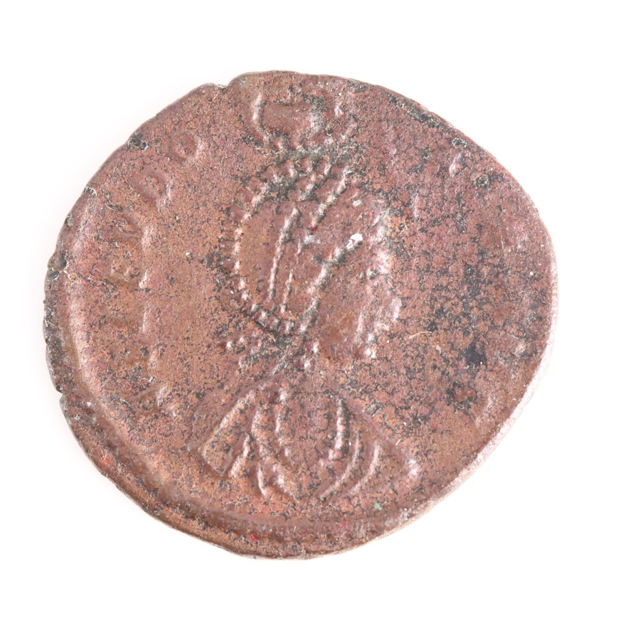 Ancient Roman Imperial AE4 Coin of Eudoxia, ca. 401 A.D.