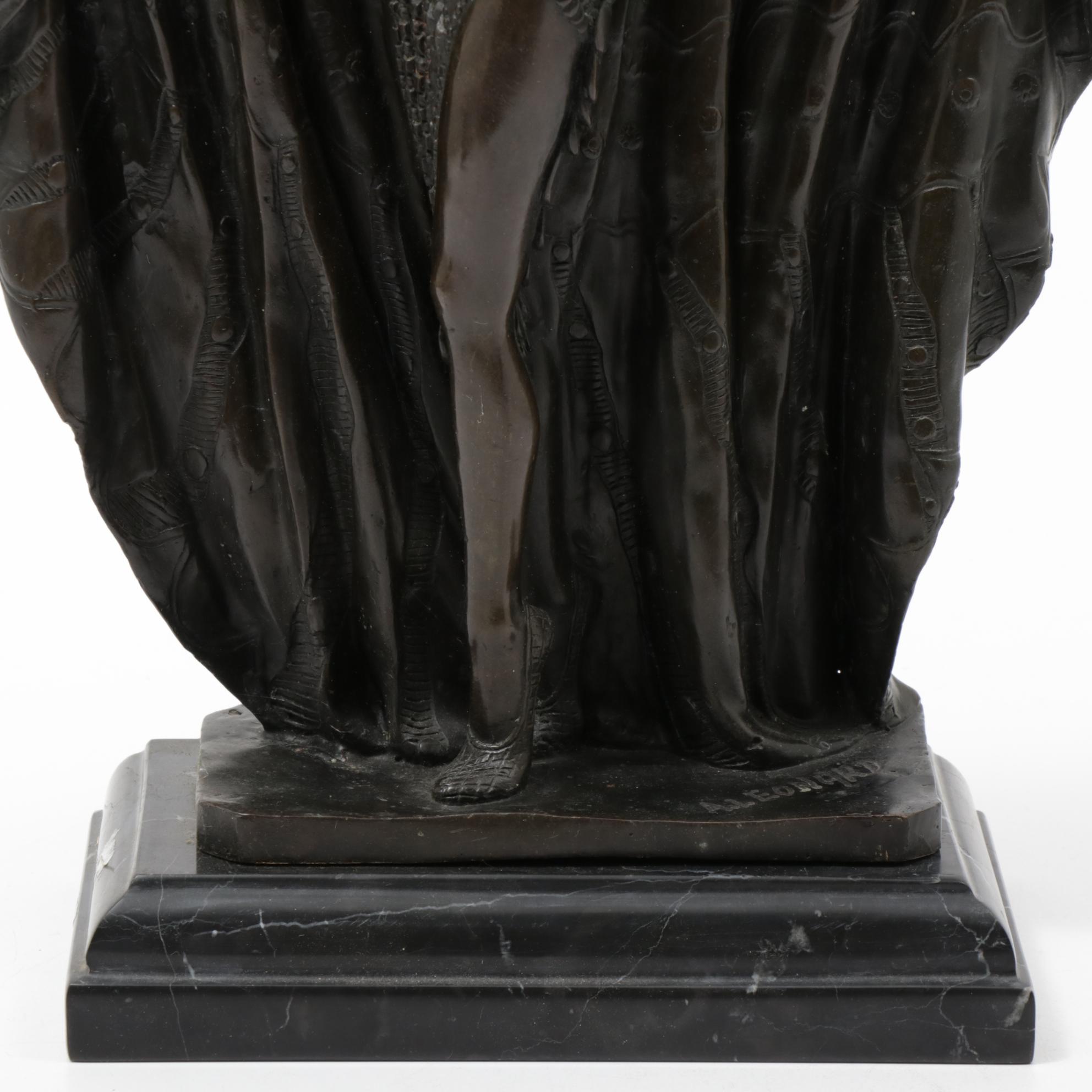 Agathon Léonard Art Nouveau Bronze Sculpture of a Showgirl