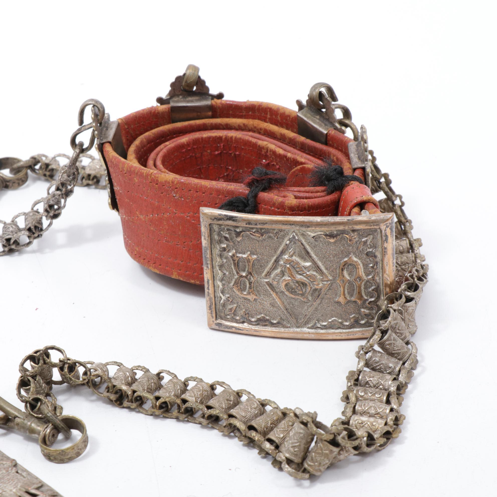 C. E. Ward Co. Masonic Knights Templar Ceremonial Sword with Leather Belt