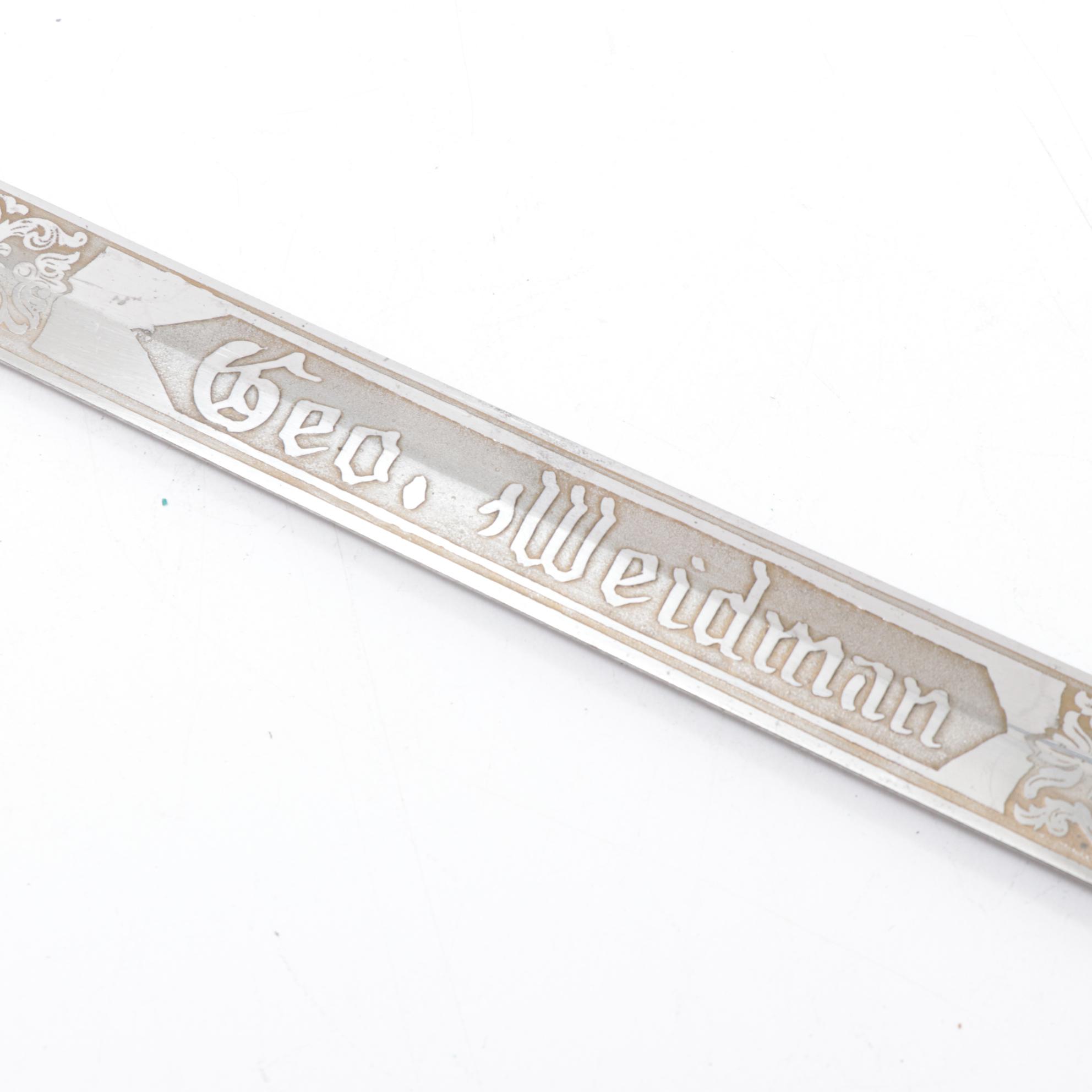 C. E. Ward Co. Masonic Knights Templar Ceremonial Sword with Leather Belt