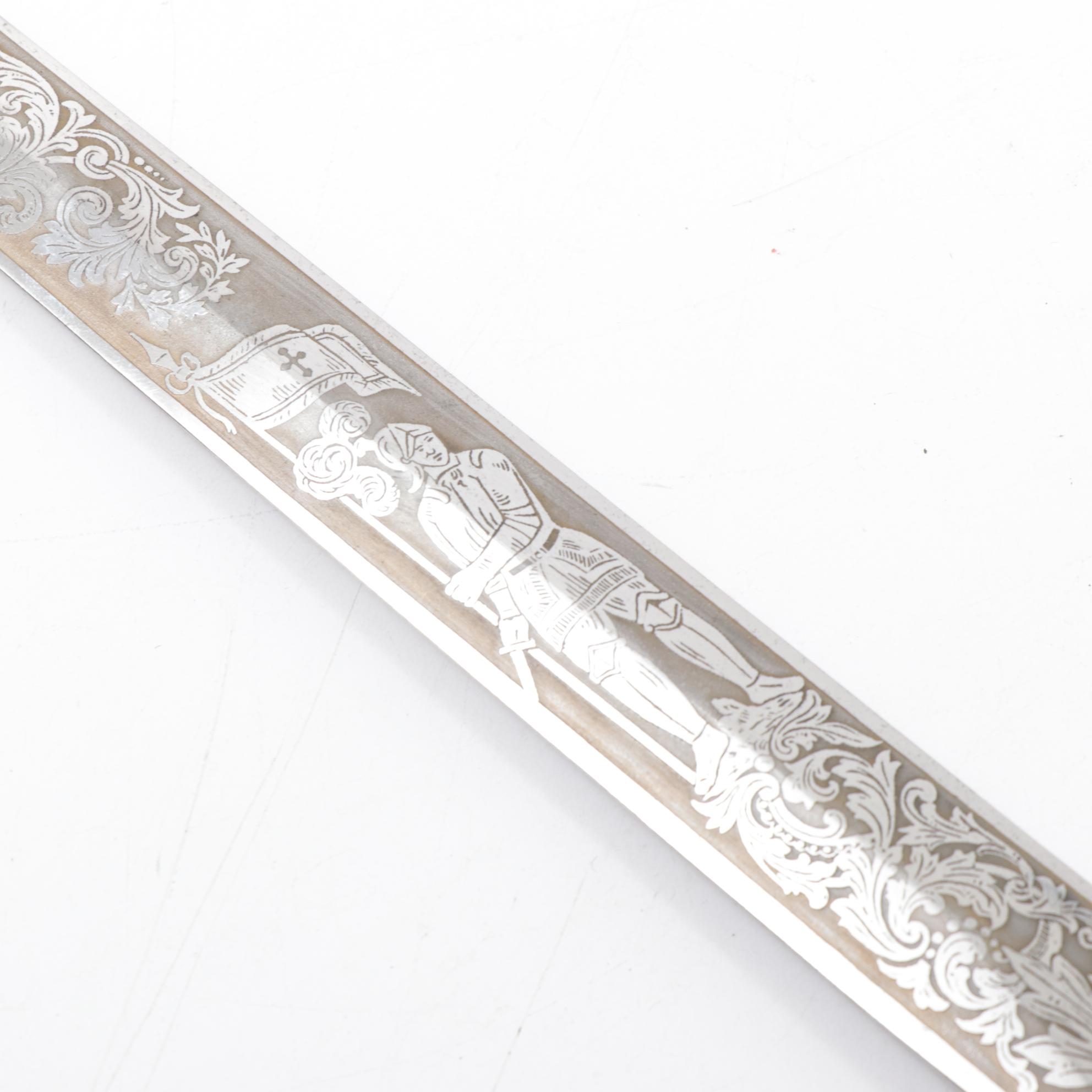 C. E. Ward Co. Masonic Knights Templar Ceremonial Sword with Leather Belt