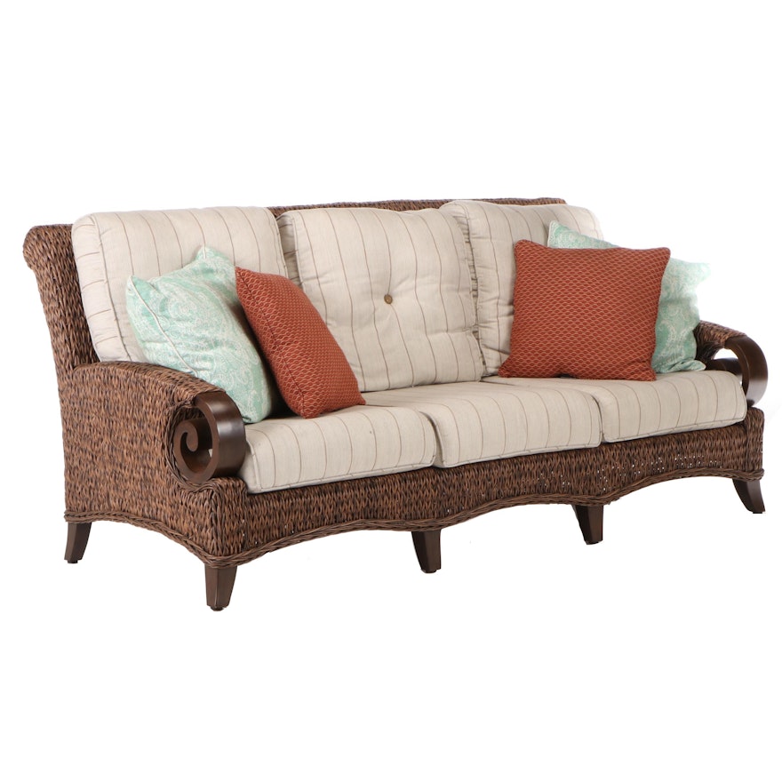 Patio Renaissance Wicker Outdoor Sofa with Cover