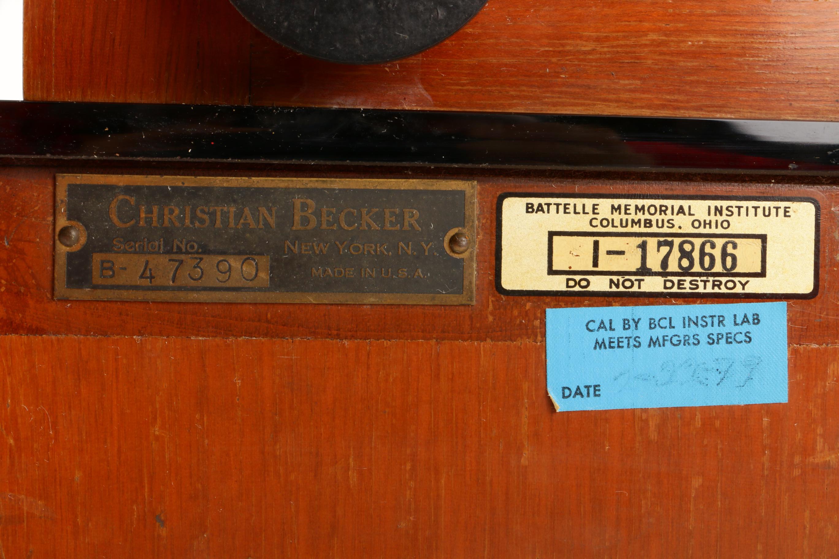 Christian Becker "Chainomatic" Analytical Balance Scale, Early 20th Century