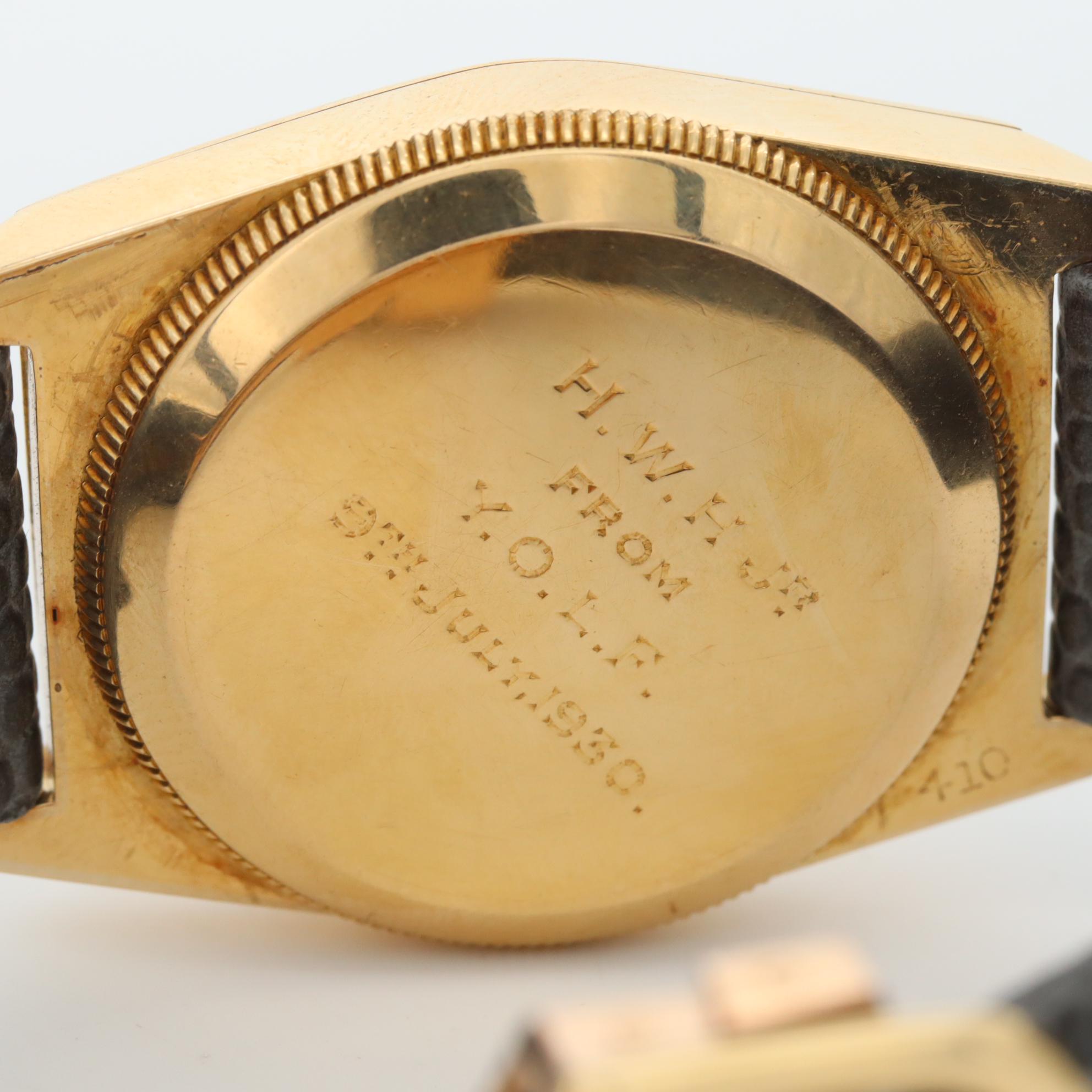 Vintage Harwood 18K Yellow Gold Tonneau Automatic Watch, 1929
