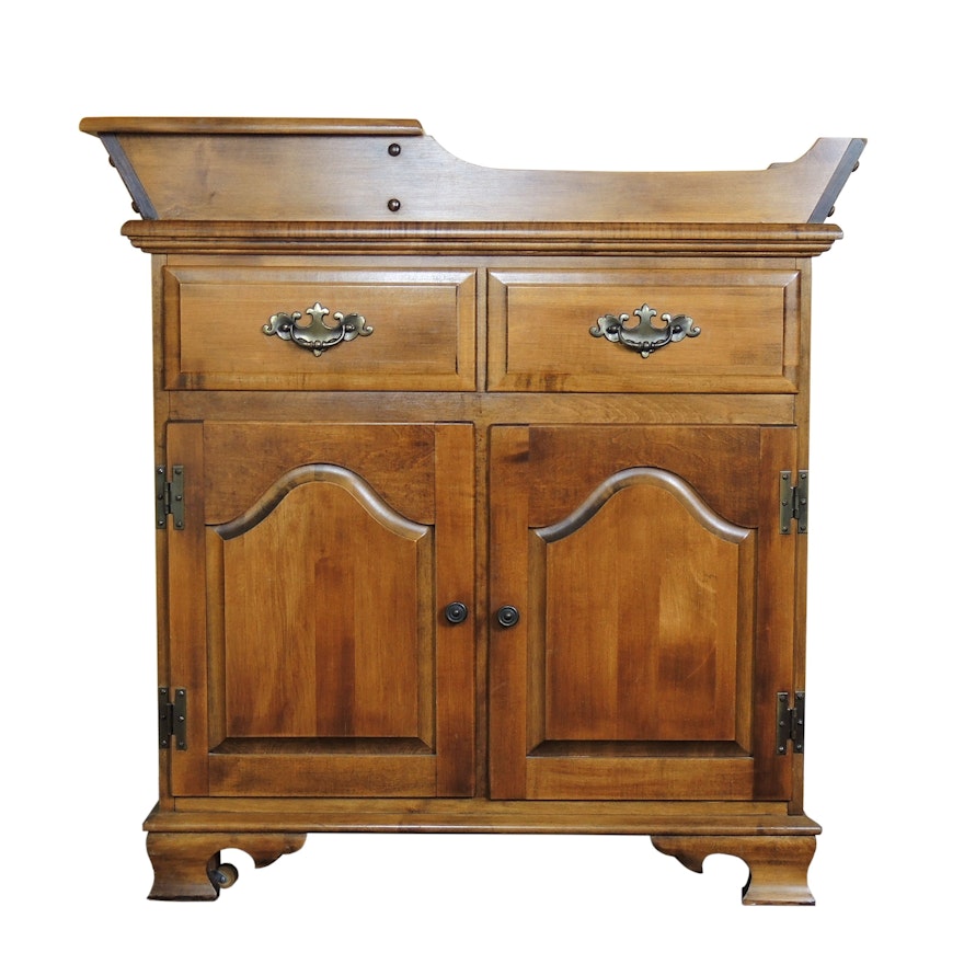 American Colonial Style Wooden Dry Sink, Late 20th Century